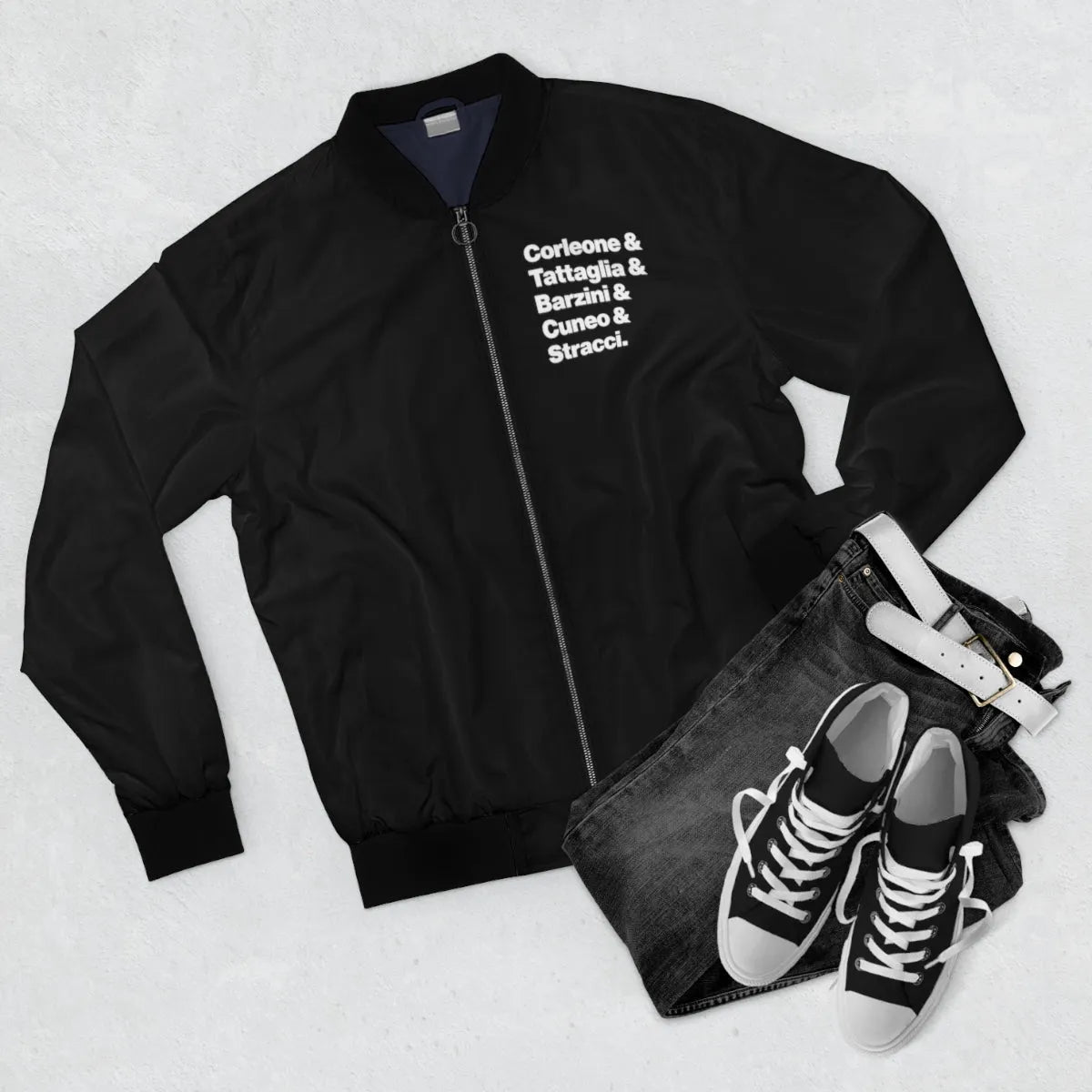 New York Five Families Corleone Tattaglia Barzini Cuneo Stracci Bomber Jacket