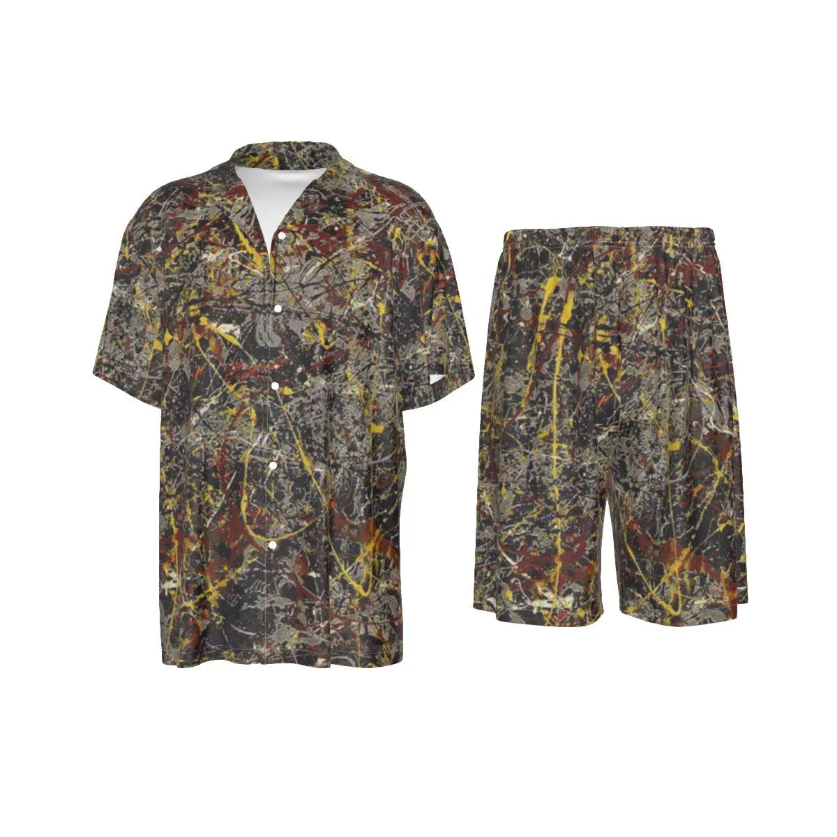 No 5 1948 by Jackson Pollock Art Silk Shirt Suit Set