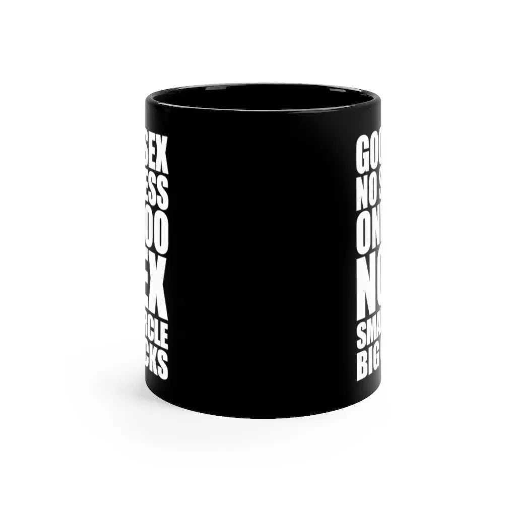 No stress One Boo No ex Small Circle Big Checks Black mug 11oz