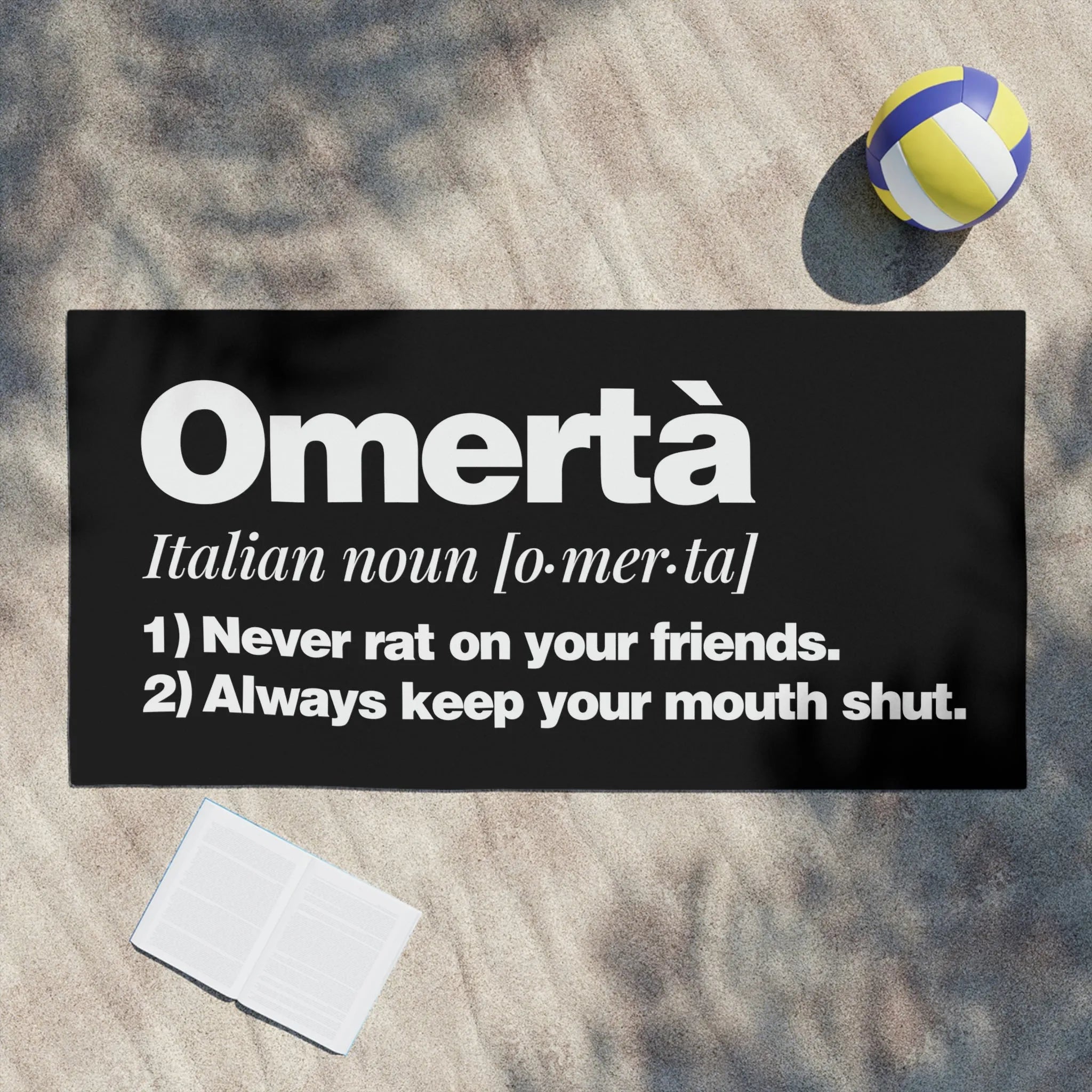 Omerta Meaning Italian Noun Beach Towel