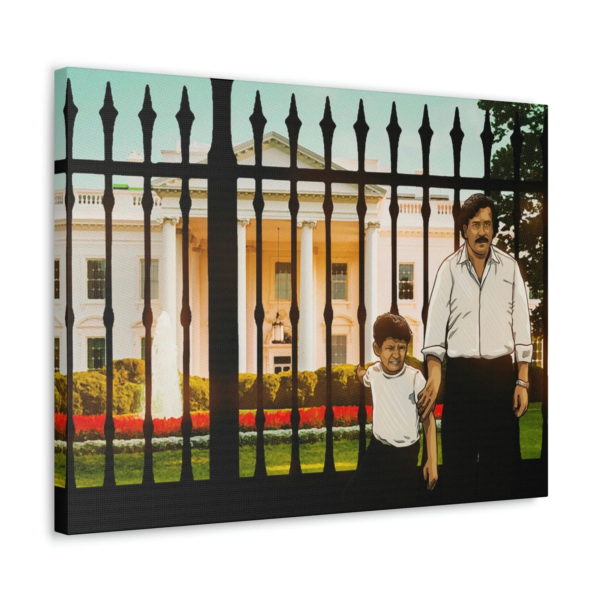 Pablo Escobar and his Son at White House Canvas Gallery Wraps
