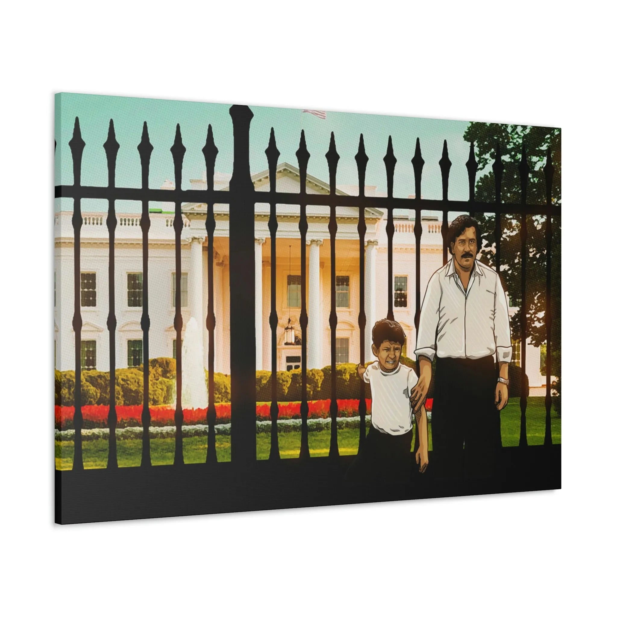 Pablo Escobar and his Son at White House Canvas Gallery Wraps
