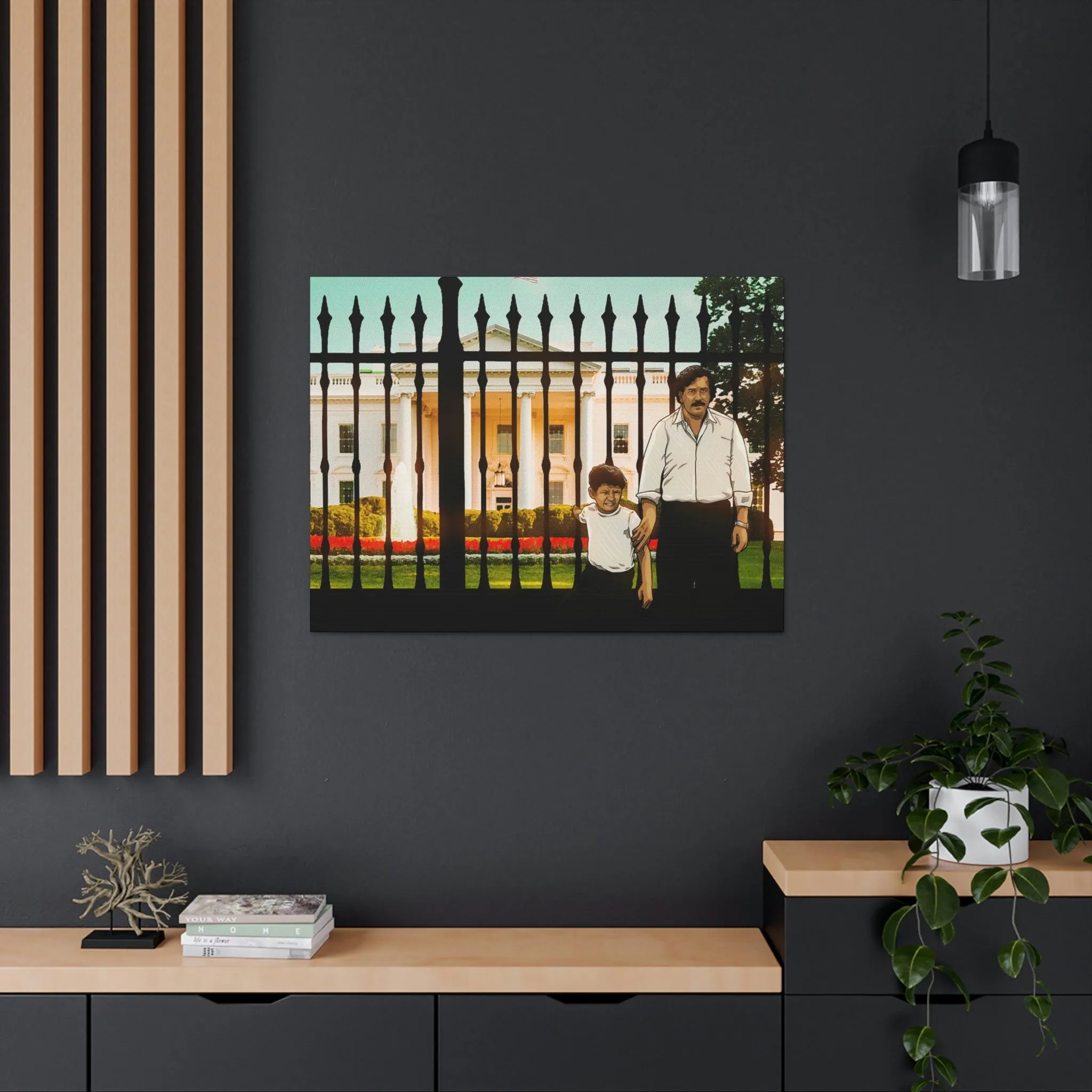 Pablo Escobar and his Son at White House Canvas Gallery Wraps
