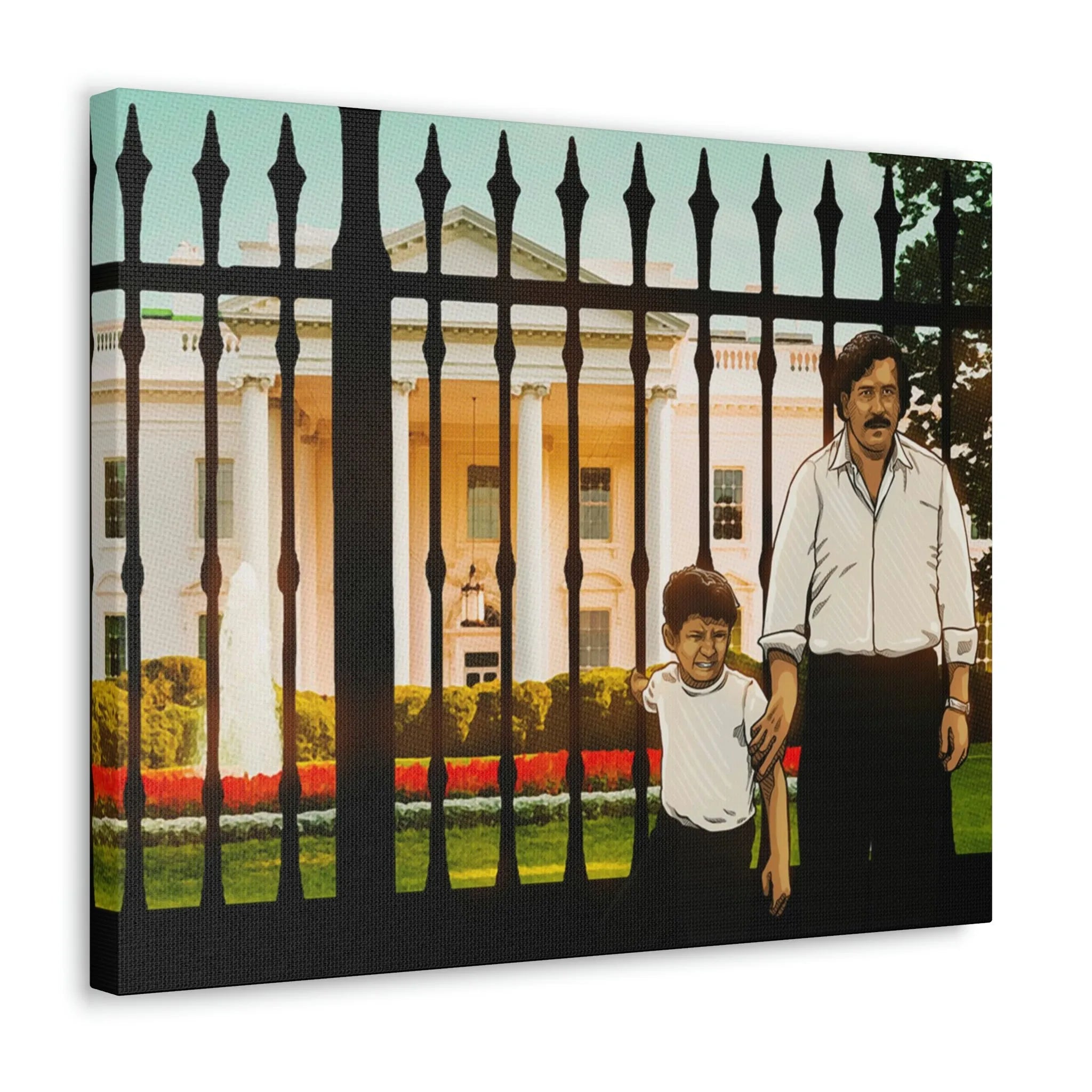 Pablo Escobar and his Son at White House Canvas Gallery Wraps