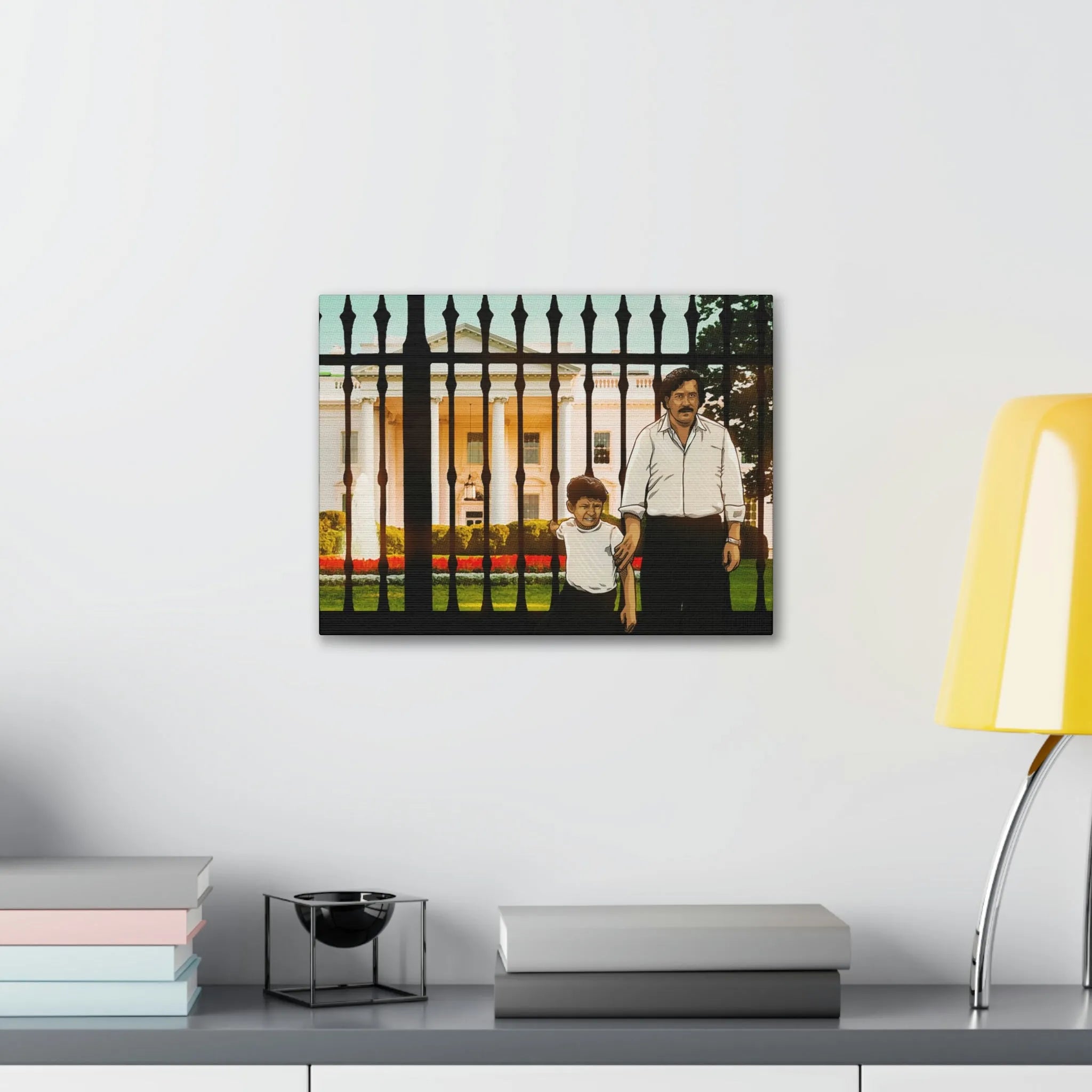 Pablo Escobar and his Son at White House Canvas Gallery Wraps