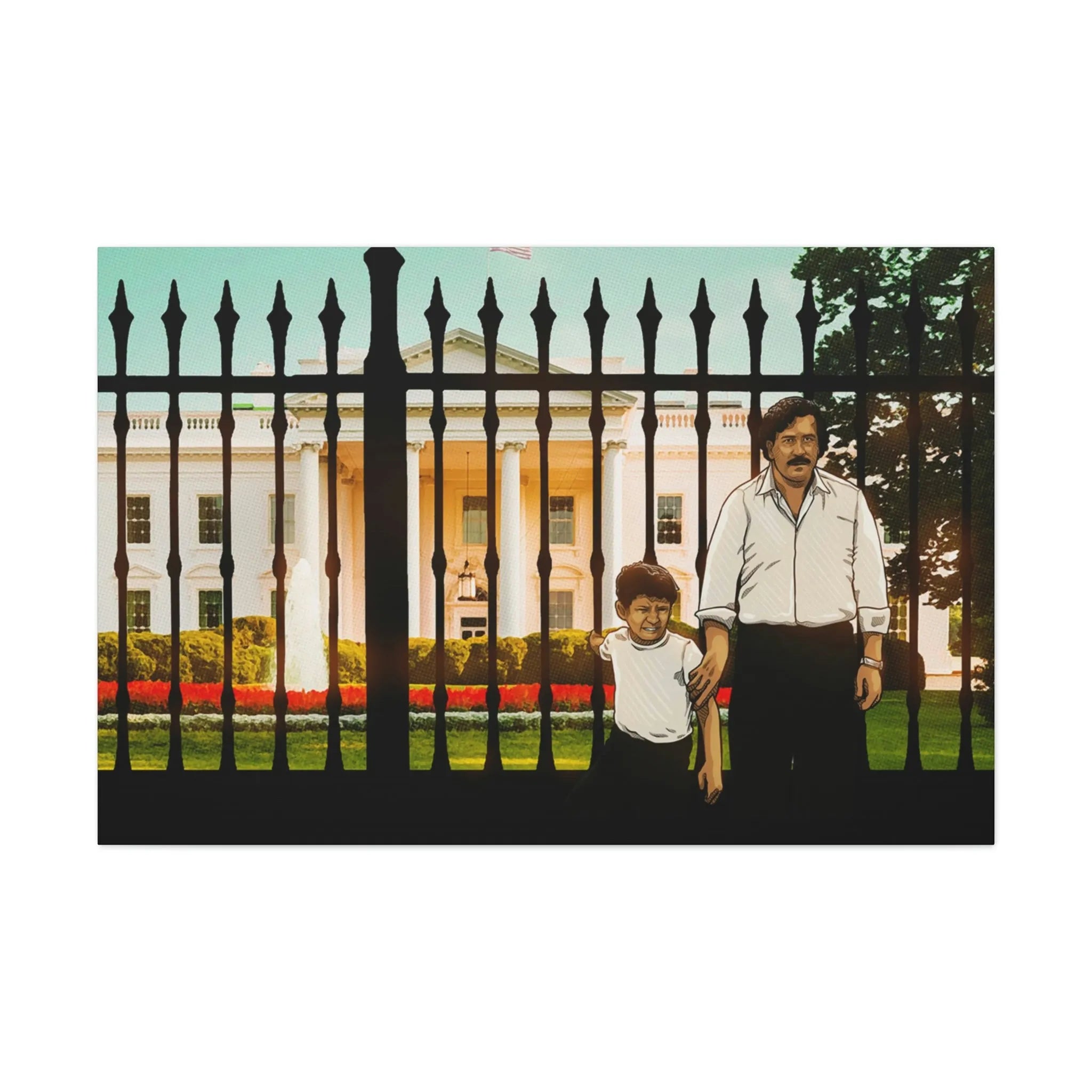 Pablo Escobar and his Son at White House Canvas Gallery Wraps