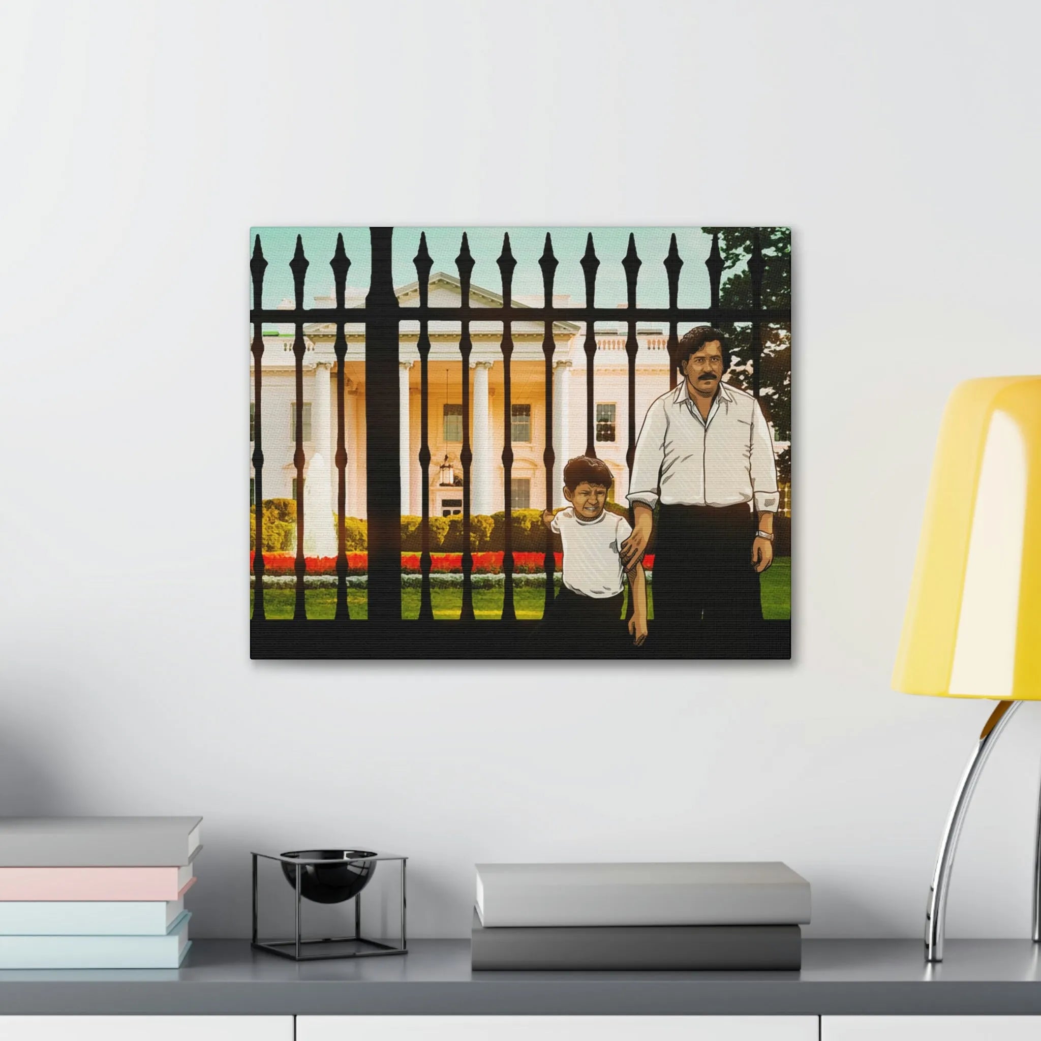 Pablo Escobar and his Son at White House Canvas Gallery Wraps