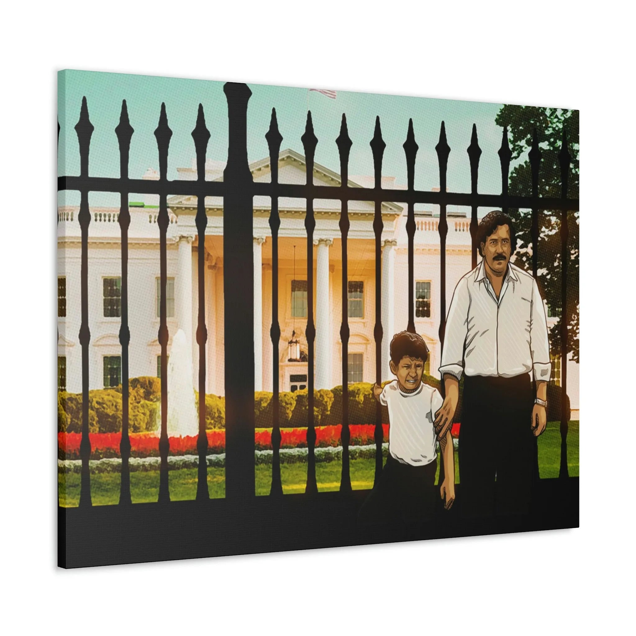 Pablo Escobar and his Son at White House Canvas Gallery Wraps