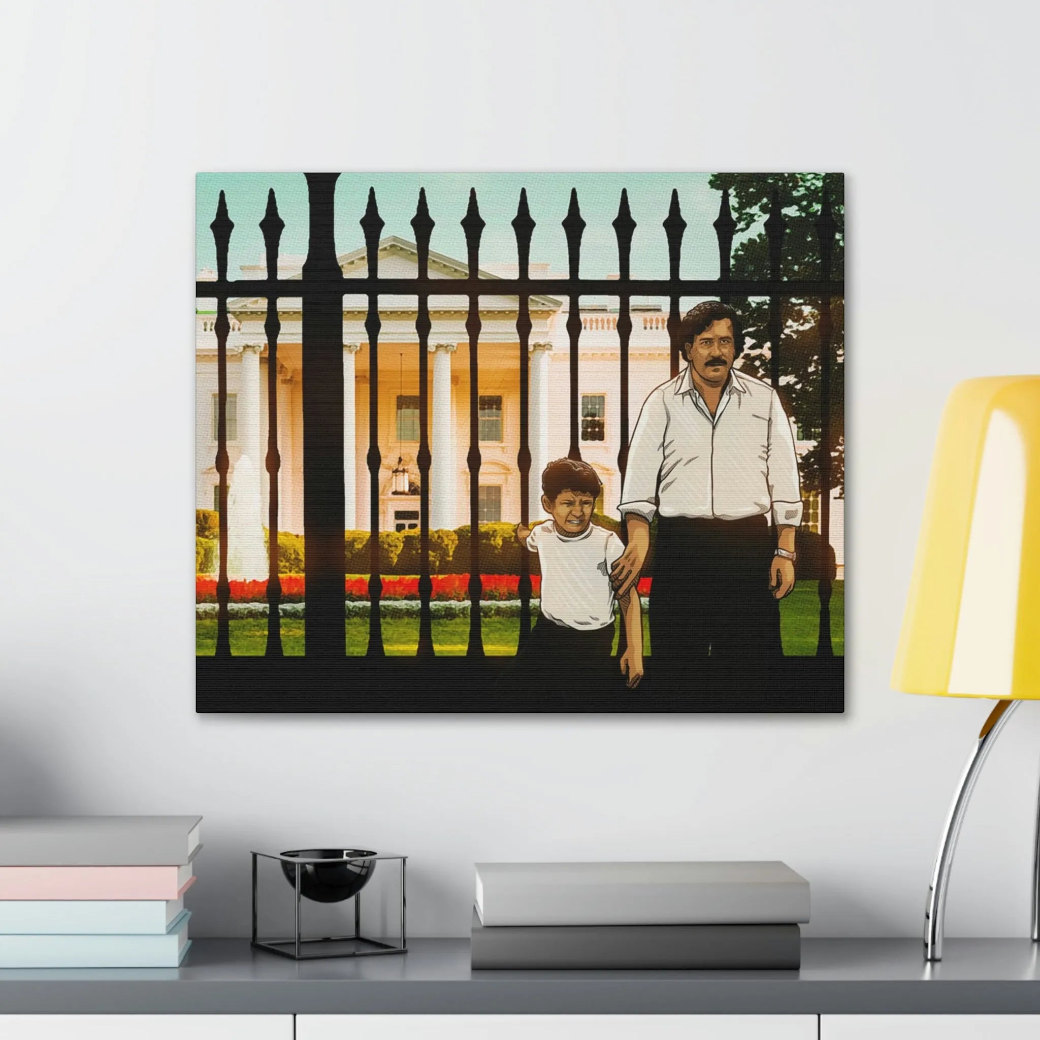 Pablo Escobar and his Son at White House Canvas Gallery Wraps