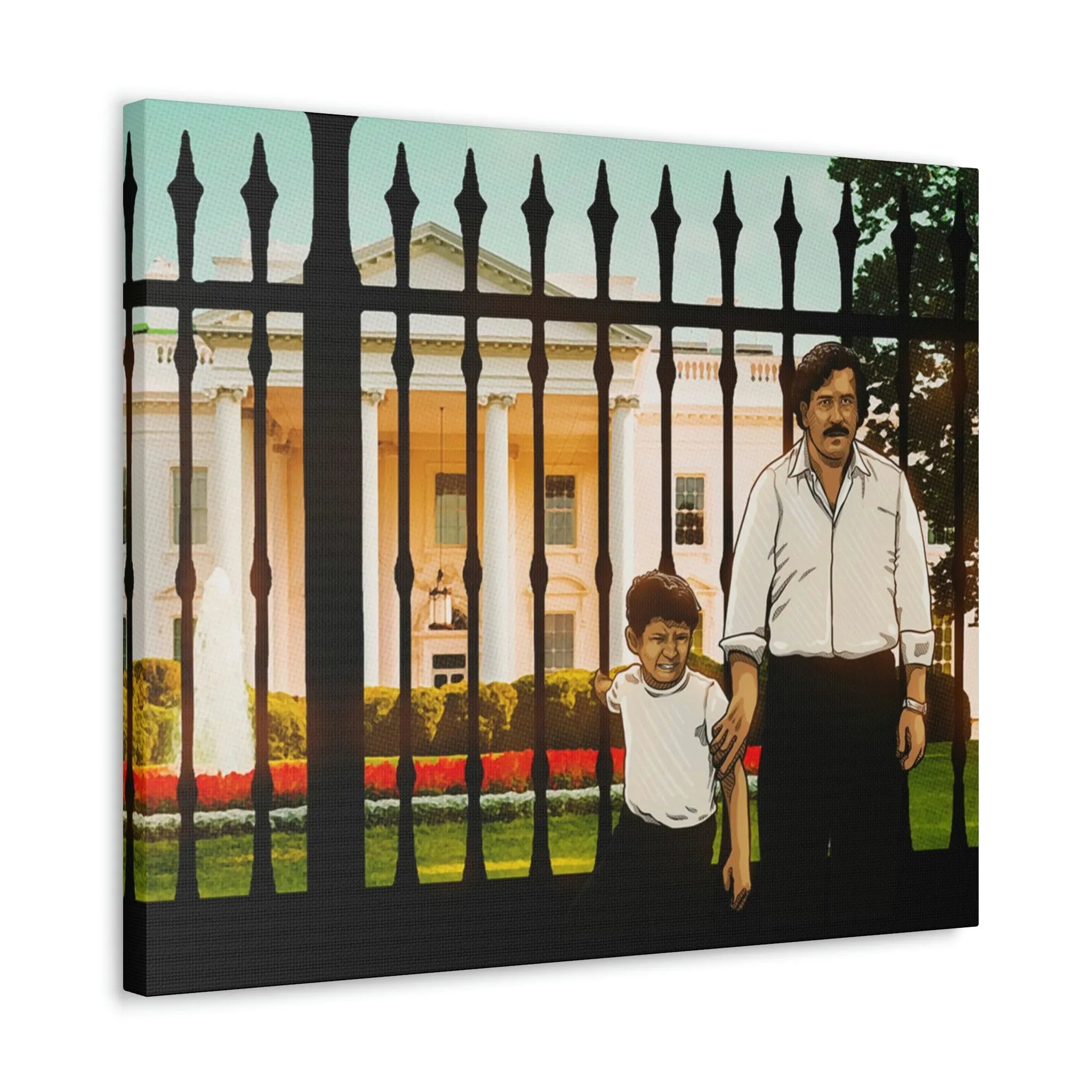Pablo Escobar and his Son at White House Canvas Gallery Wraps