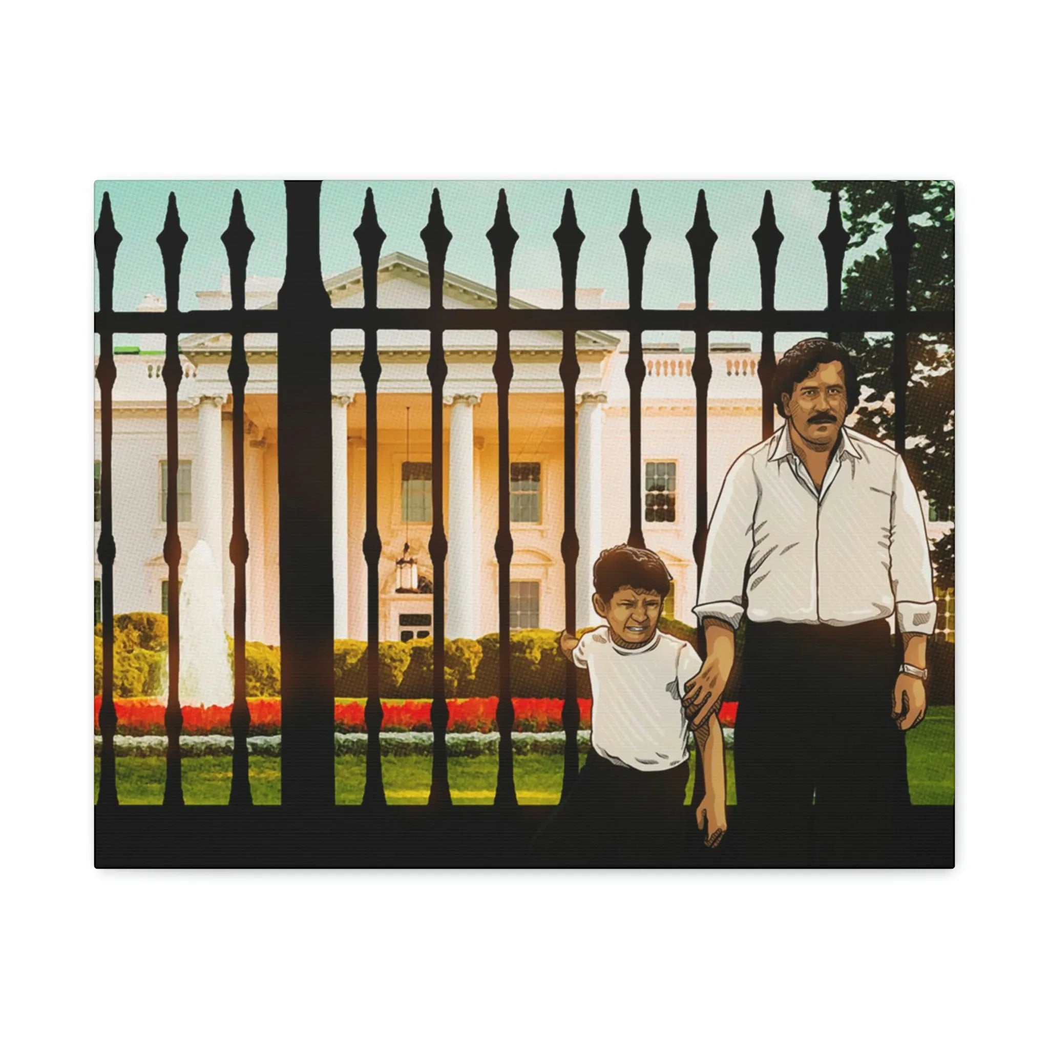 Pablo Escobar and his Son at White House Canvas Gallery Wraps