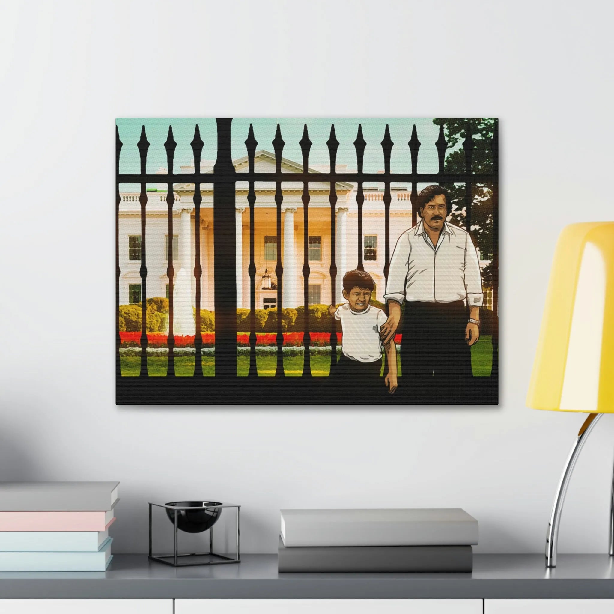 Pablo Escobar and his Son at White House Canvas Gallery Wraps