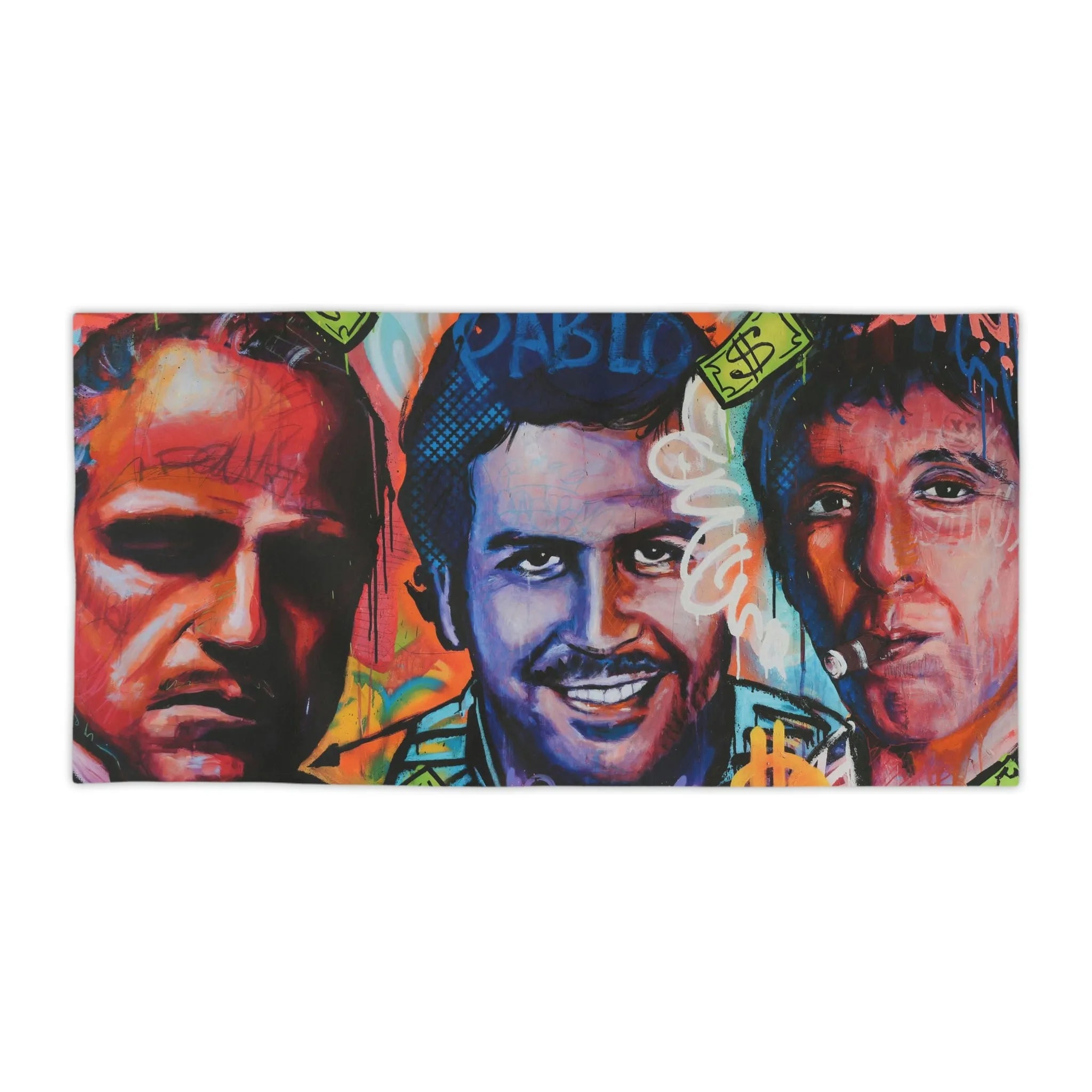 Pablo Escobar Don Corleone Scarface Beach Towels