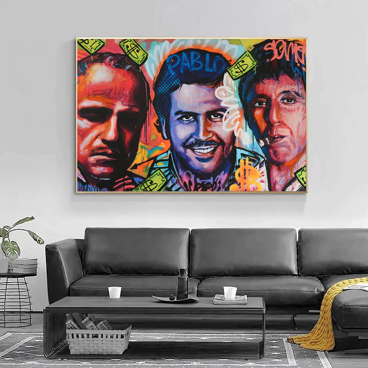 Pablo Escobar Don Corleone Scarface Canvas Print Wall Art