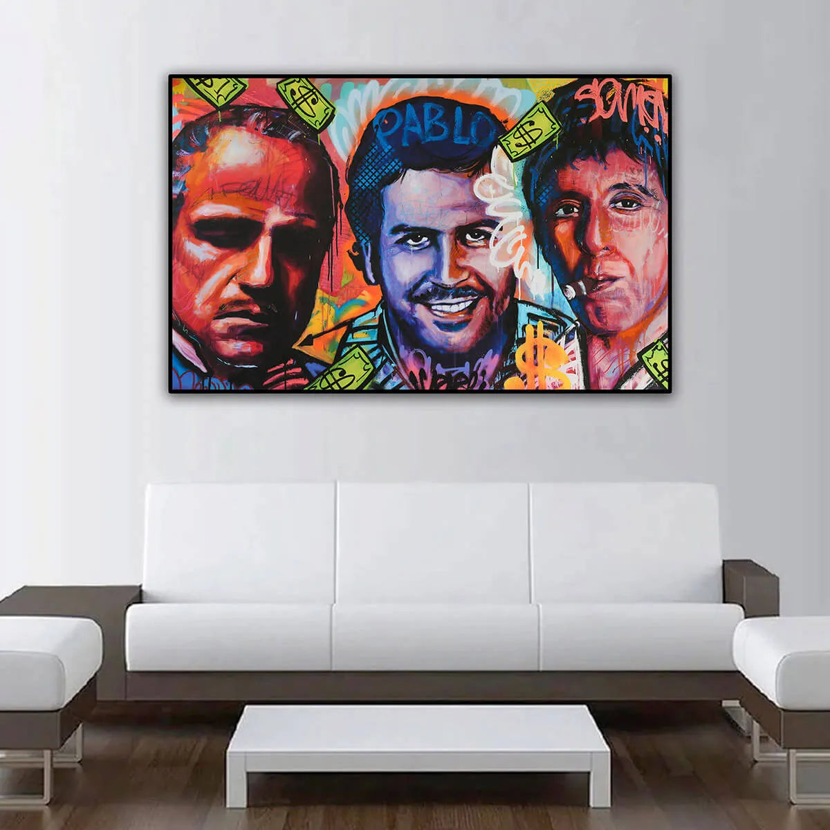 Pablo Escobar Don Corleone Scarface Canvas Print Wall Art