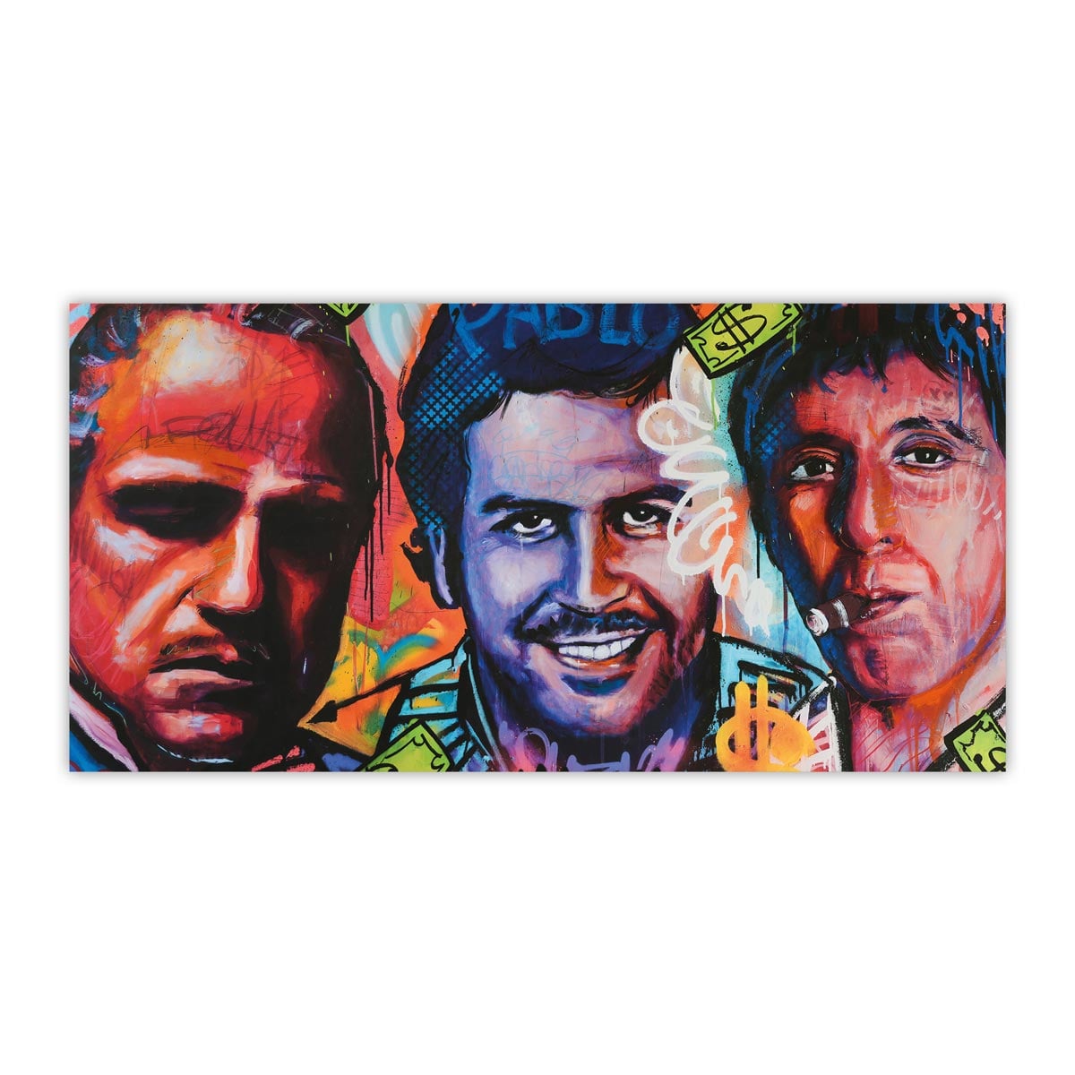 Pablo Escobar Don Corleone Scarface Canvas Print Wall Art