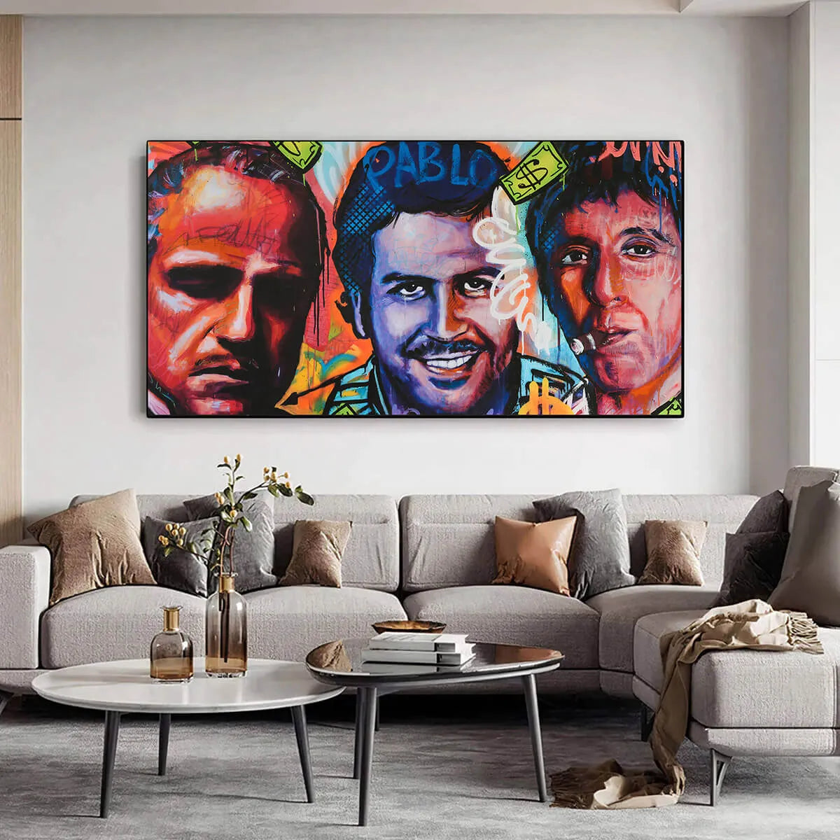 Pablo Escobar Don Corleone Scarface Canvas Print Wall Art