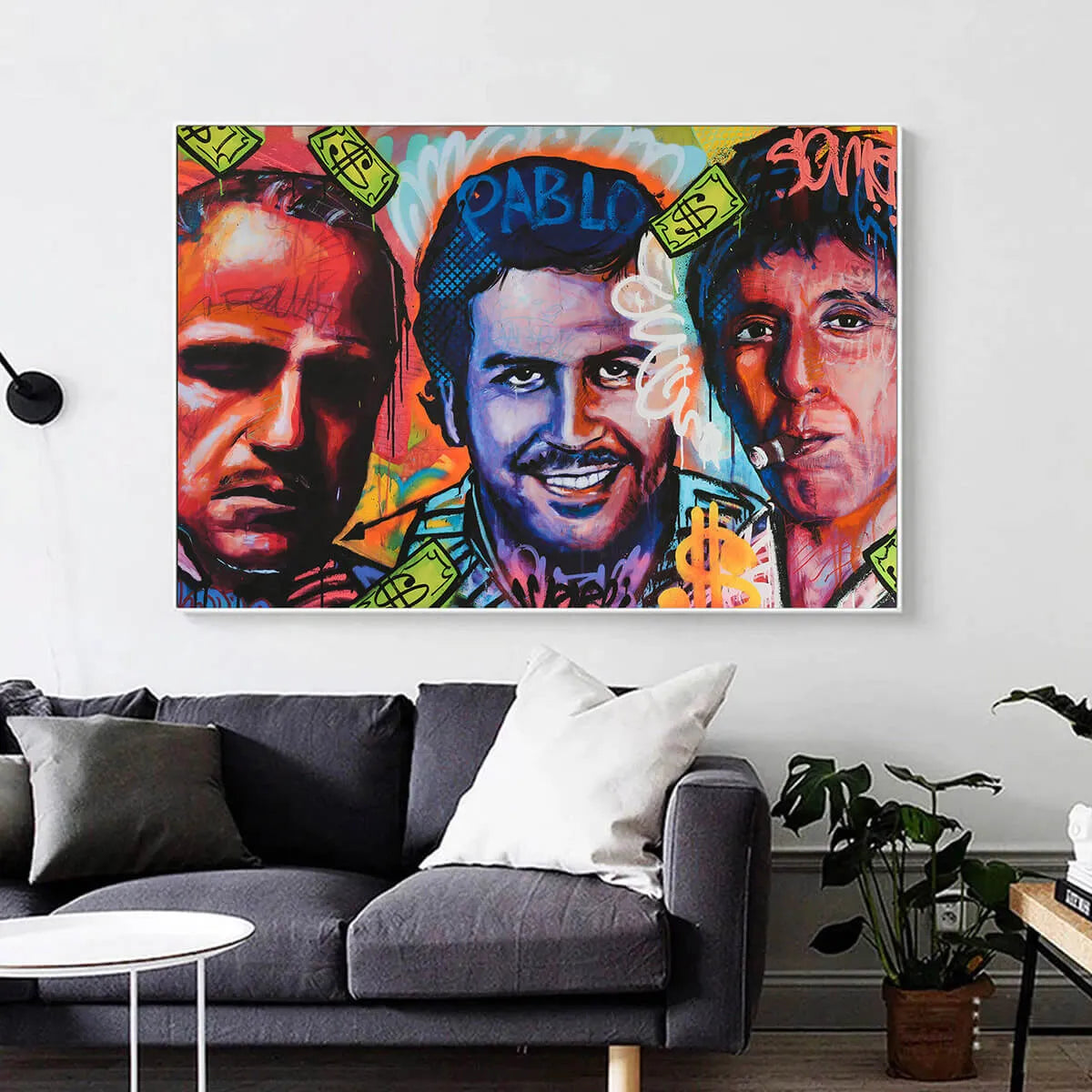 Pablo Escobar Don Corleone Scarface Canvas Print Wall Art