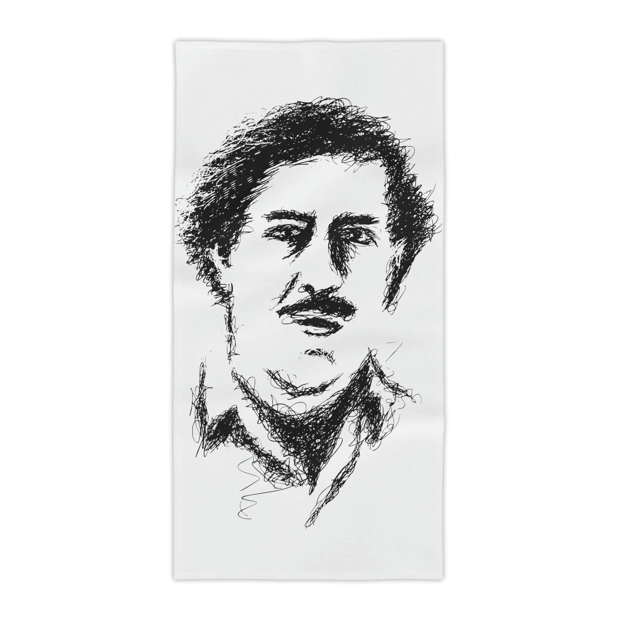 Pablo Escobar Drawing Art Portrait Beach Towels