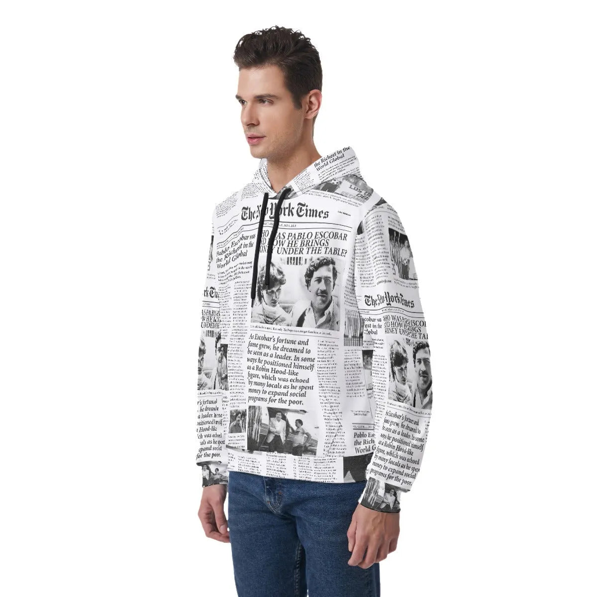 Pablo Escobar Newspaper Colombian art Pullover Hoodie