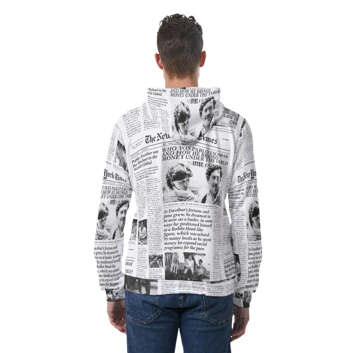 Pablo Escobar Newspaper Colombian art Pullover Hoodie