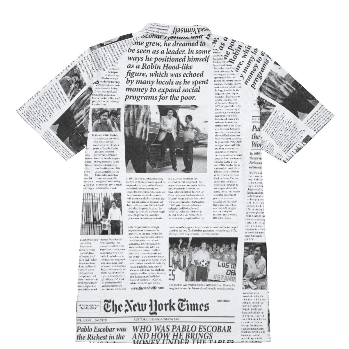 Pablo Escobar Newspaper Colombian Short Sleeve Polo Shirt