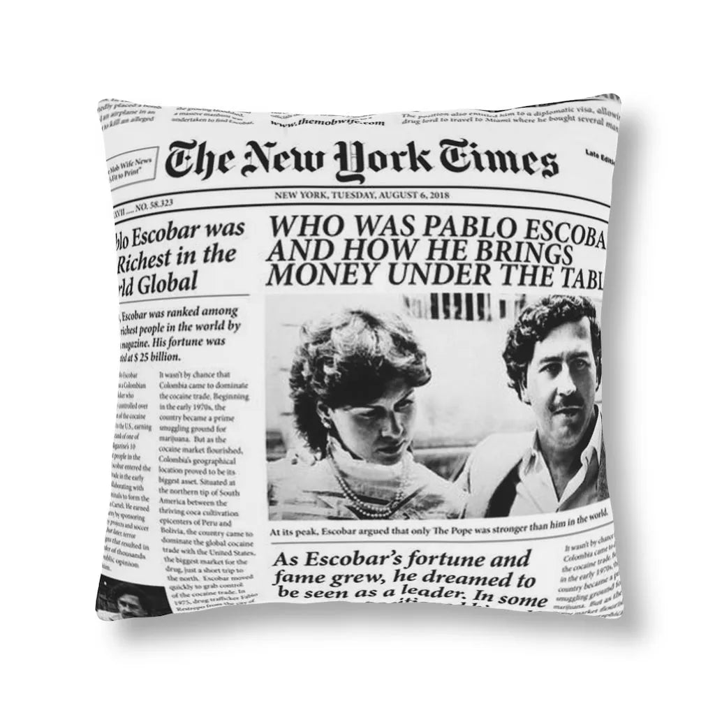 Pablo Escobar Newspaper Colombian Waterproof Pillows