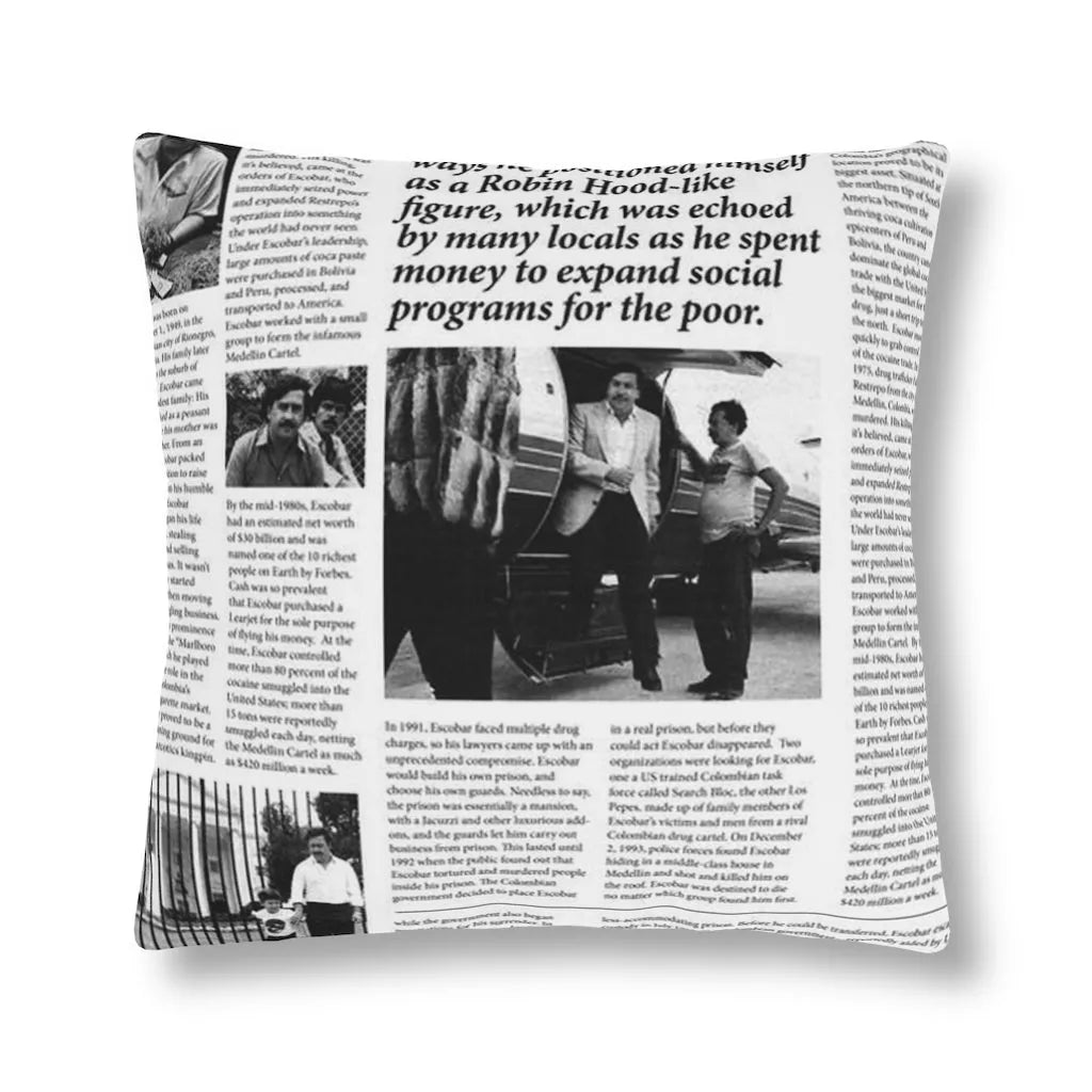 Pablo Escobar Newspaper Colombian Waterproof Pillows