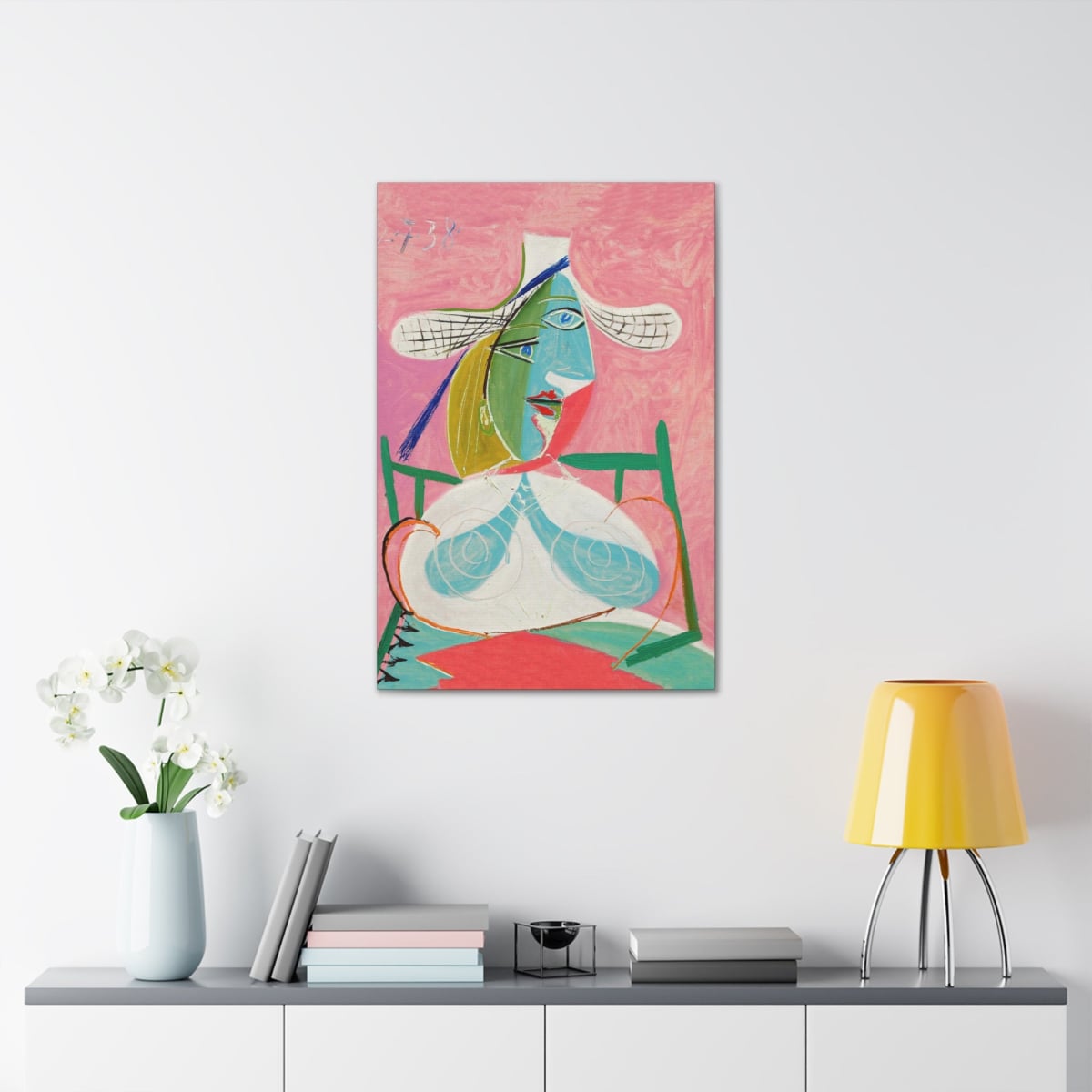 Pablo Picasso’s Seated Woman with a Straw Hat - Canvas Gallery Wrap