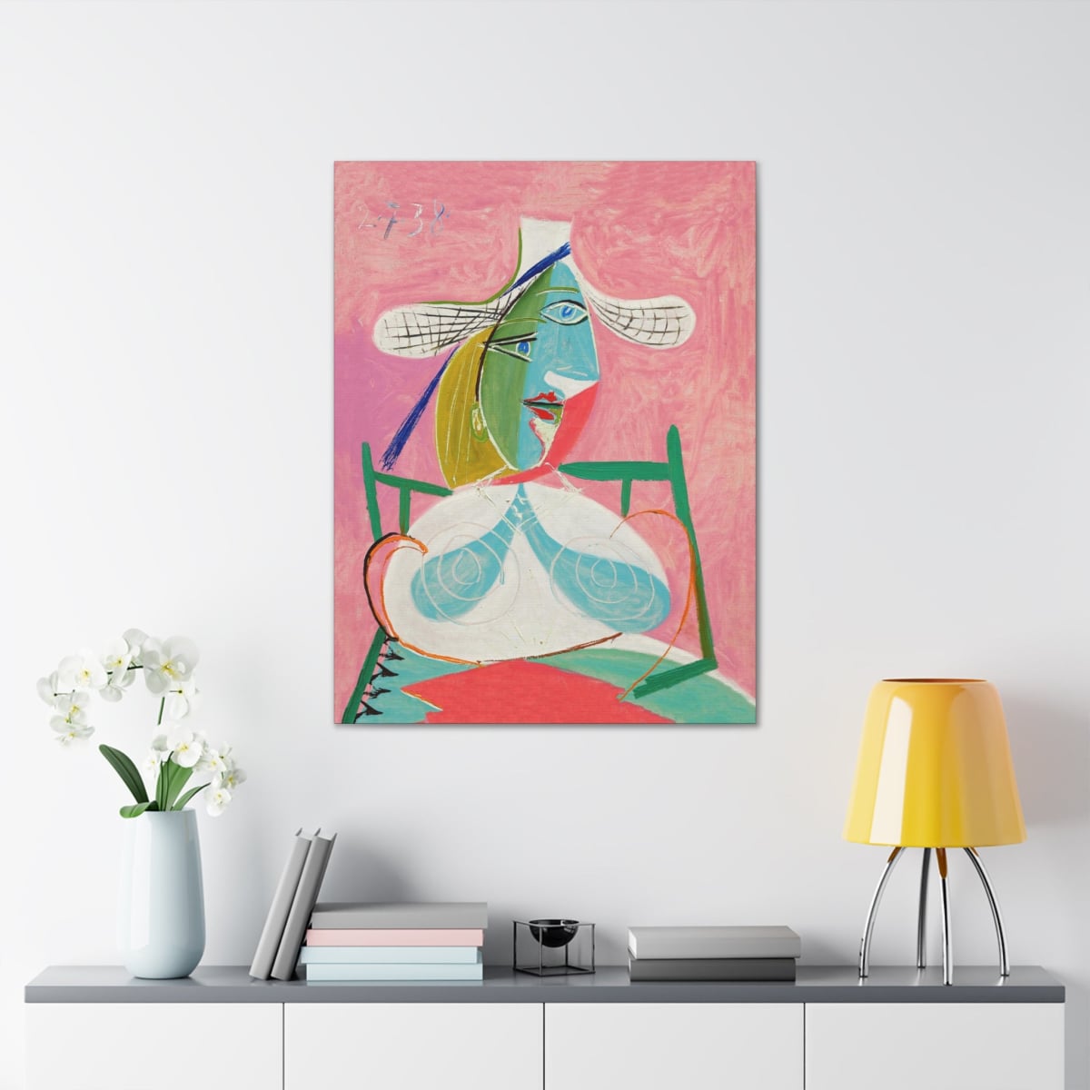 Pablo Picasso’s Seated Woman with a Straw Hat - Canvas Gallery Wrap