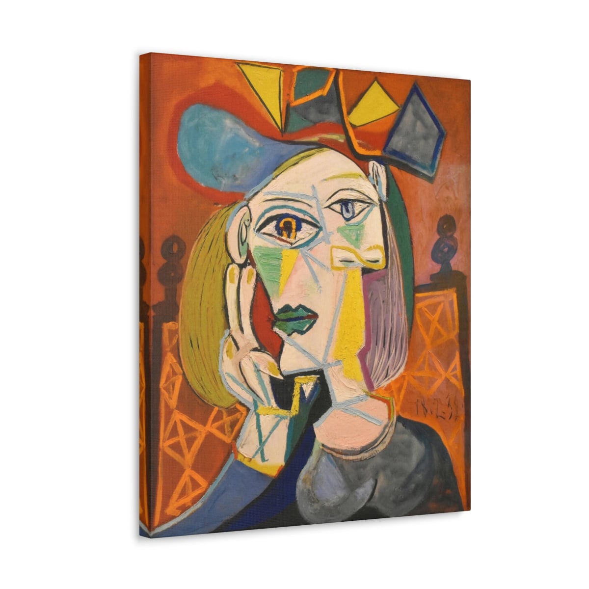 Pablo Picasso Woman in a Multicolored Hat Canvas