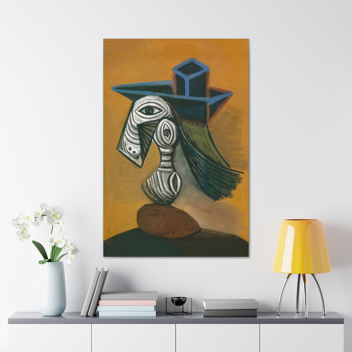 Timeless Elegance: Pablo Picasso’s ’Woman with a Blue Hat’ Canvas Wrap