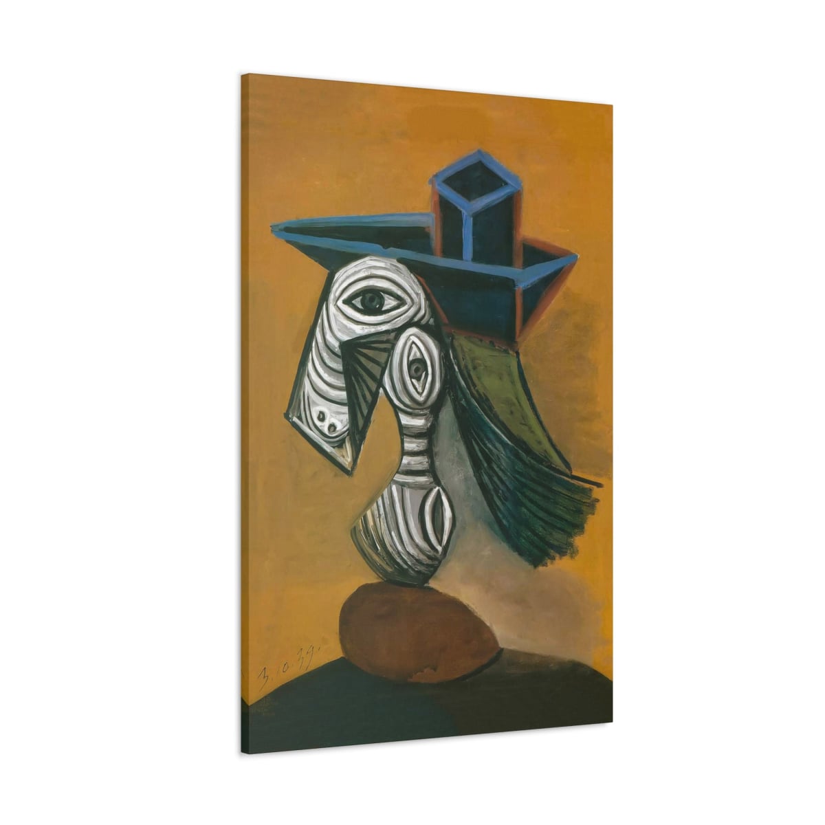 Timeless Elegance: Pablo Picasso’s ’Woman with a Blue Hat’ Canvas Wrap
