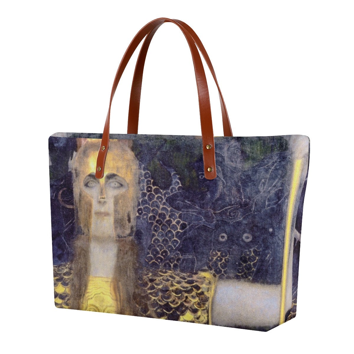 Pallas Athena by Gustav Klimt Painting Waterproof Tote Bag