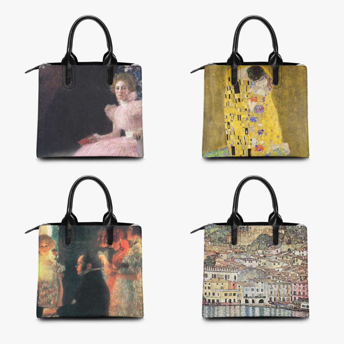 Pallas Athena Gustav Klimt Painting Fashion Handbag