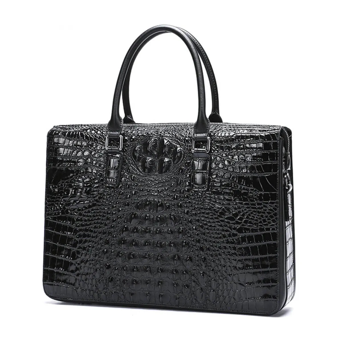 Password Briefcase Business Bag Genuine Leather Crocodile Pattern