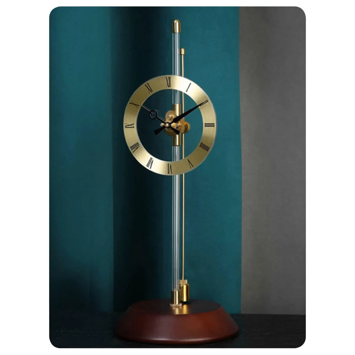 Pendulum Clock Tabletop Solid Wood Desk Aerodynamics Clock