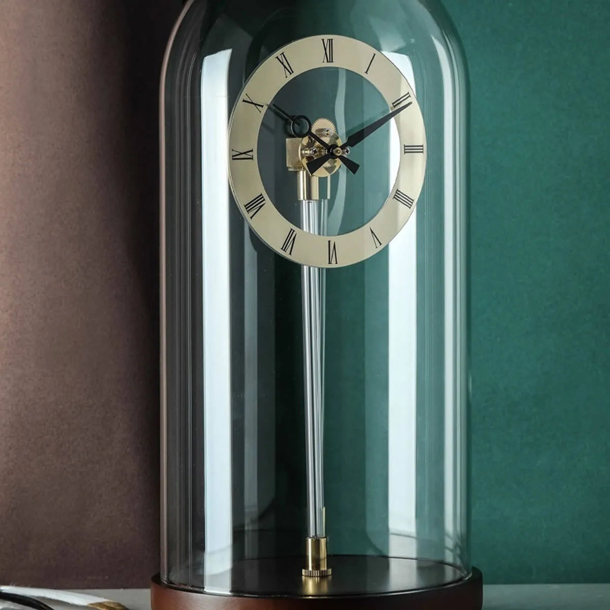 Pendulum Clock Tabletop Solid Wood Desk Aerodynamics Clock