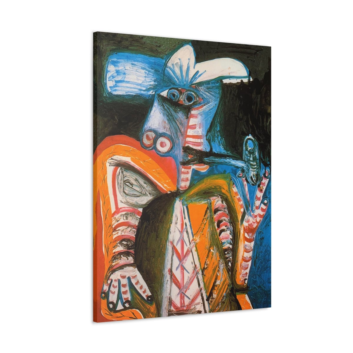 Discover Personnage A La Pipe - Pablo Picasso Canvas Gallery Wraps