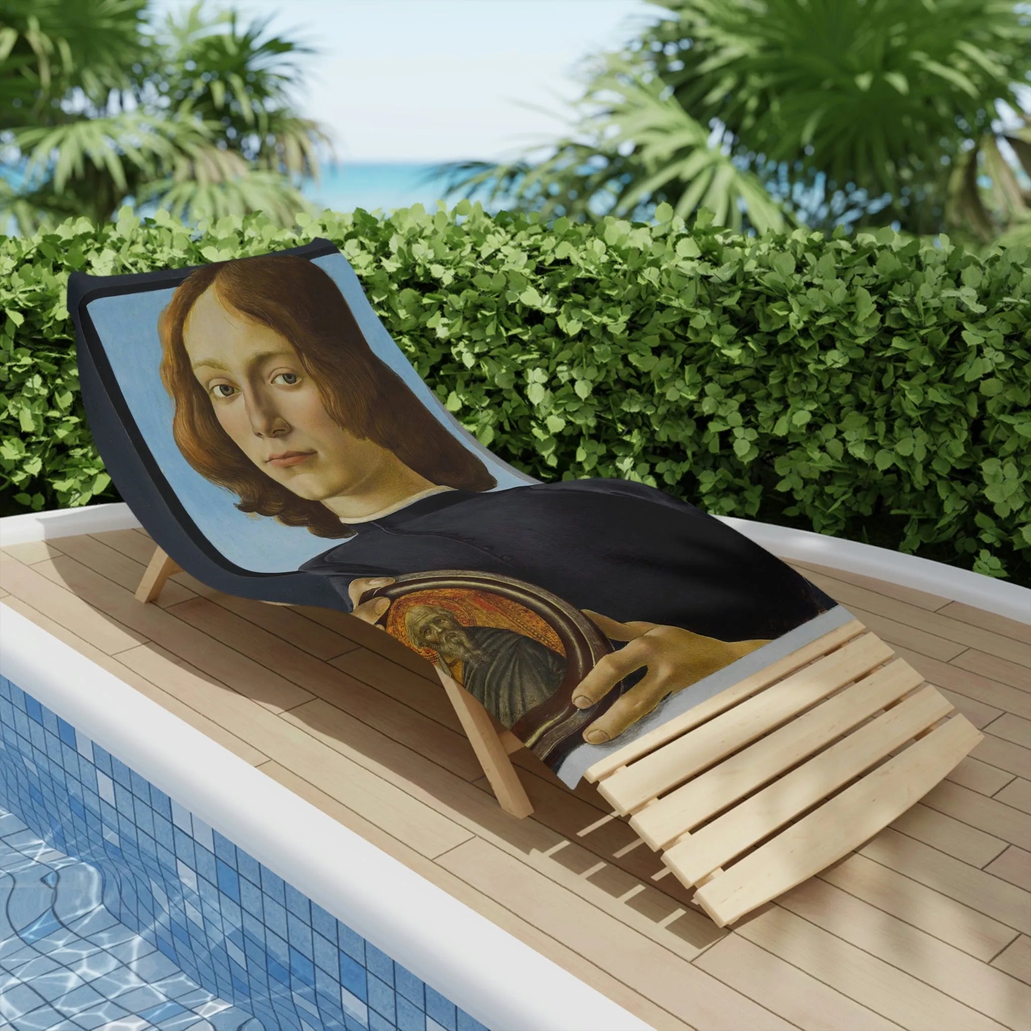 Portrait of a Young Man by Sandro Botticelli Beach Towels