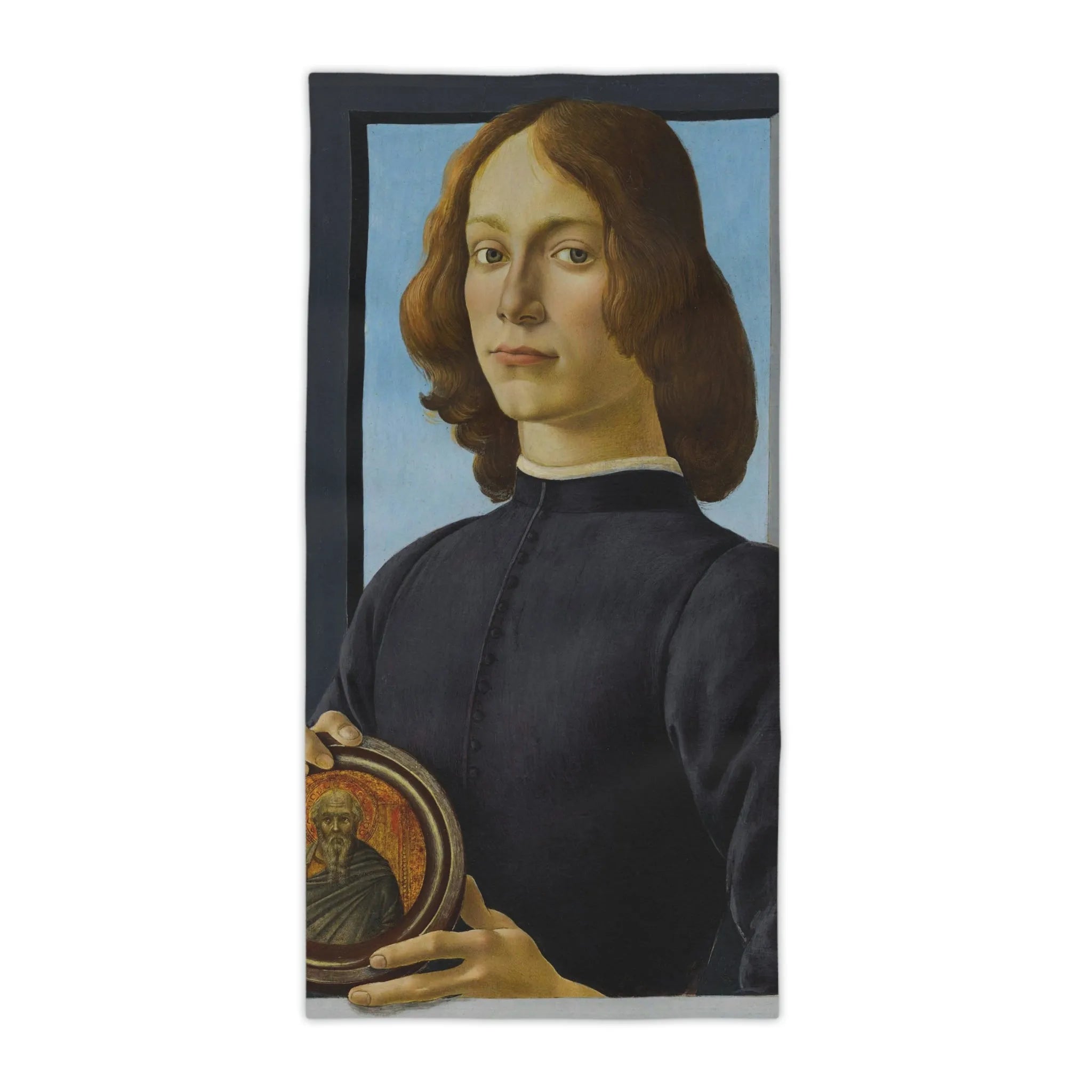 Portrait of a Young Man by Sandro Botticelli Beach Towels