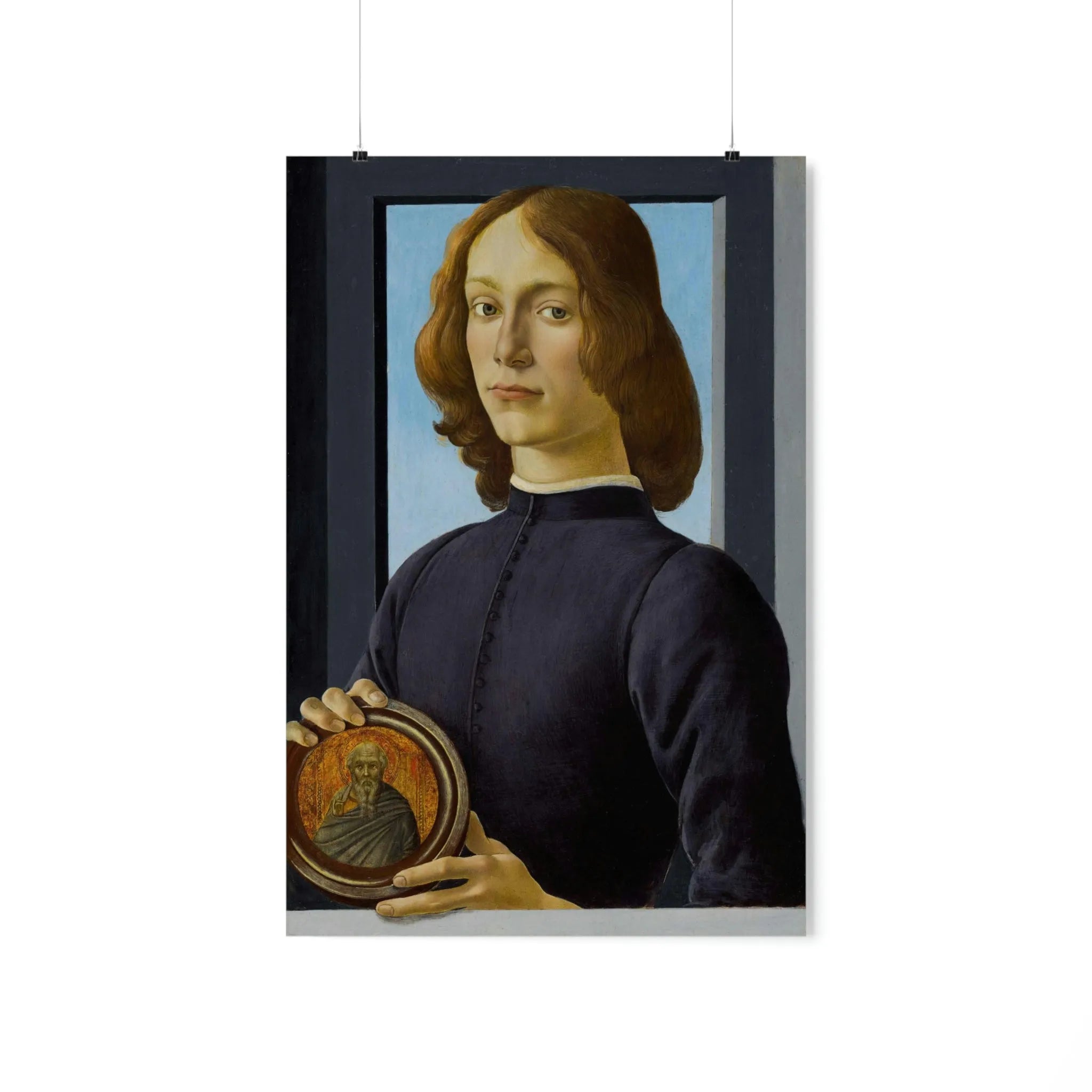 Portrait of a Young Man by Sandro Botticelli Premium Posters