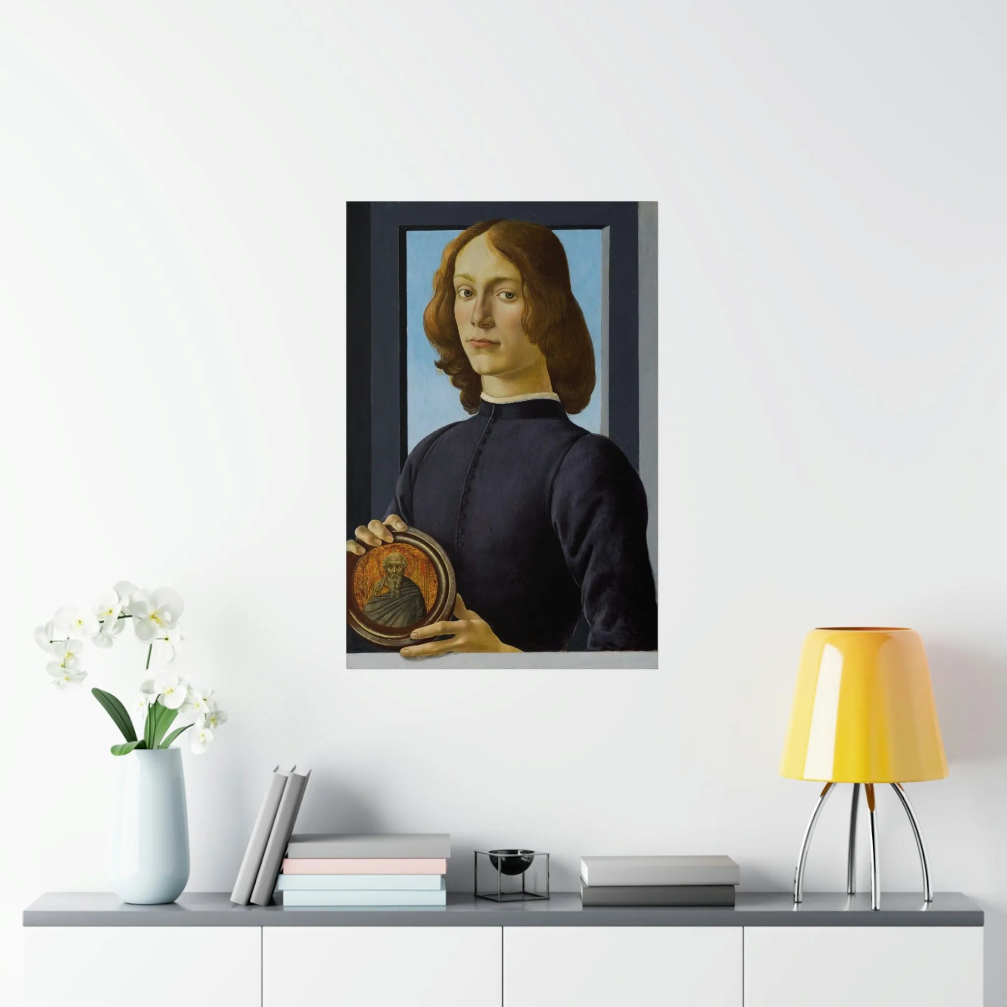 Portrait of a Young Man by Sandro Botticelli Premium Posters