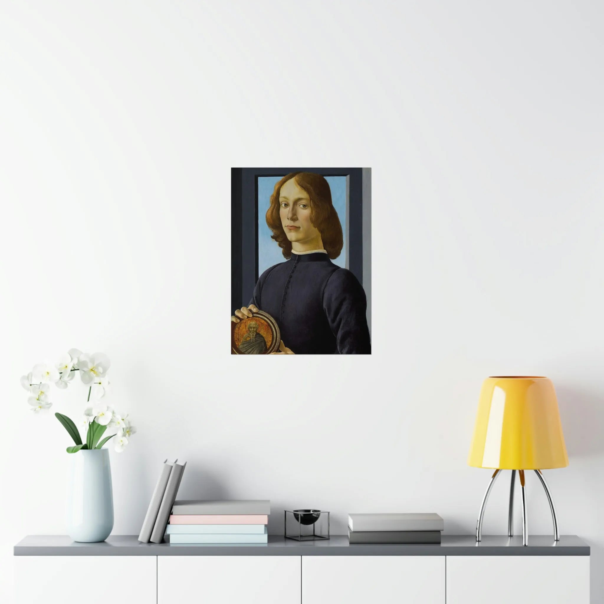 Portrait of a Young Man by Sandro Botticelli Premium Posters