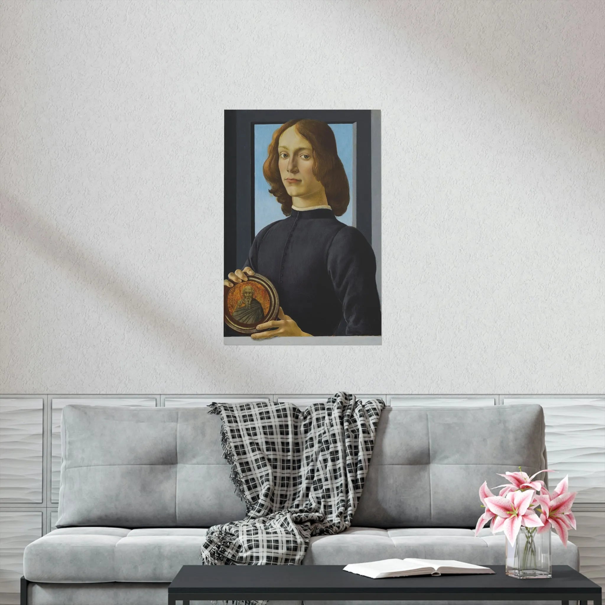 Portrait of a Young Man by Sandro Botticelli Premium Posters