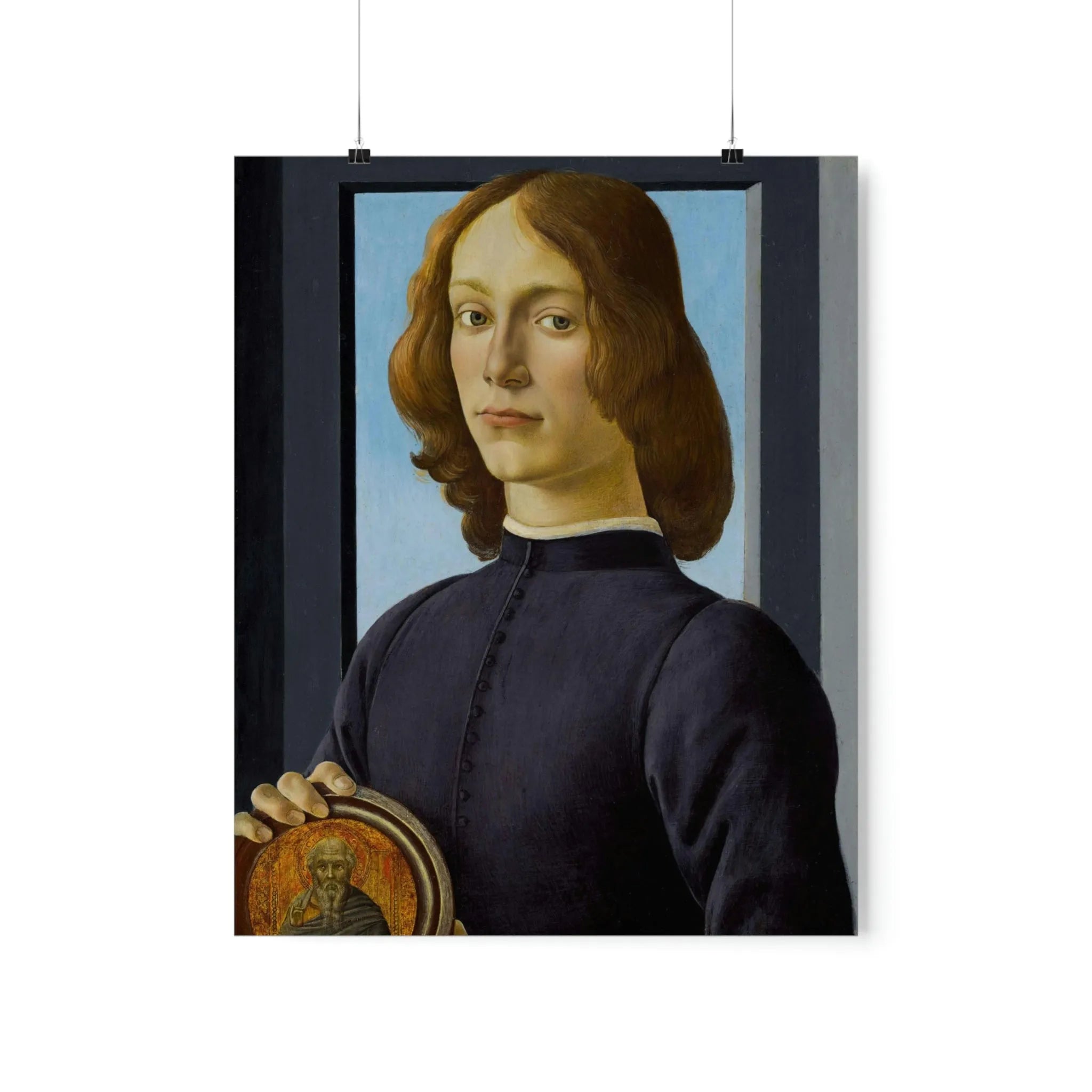 Portrait of a Young Man by Sandro Botticelli Premium Posters