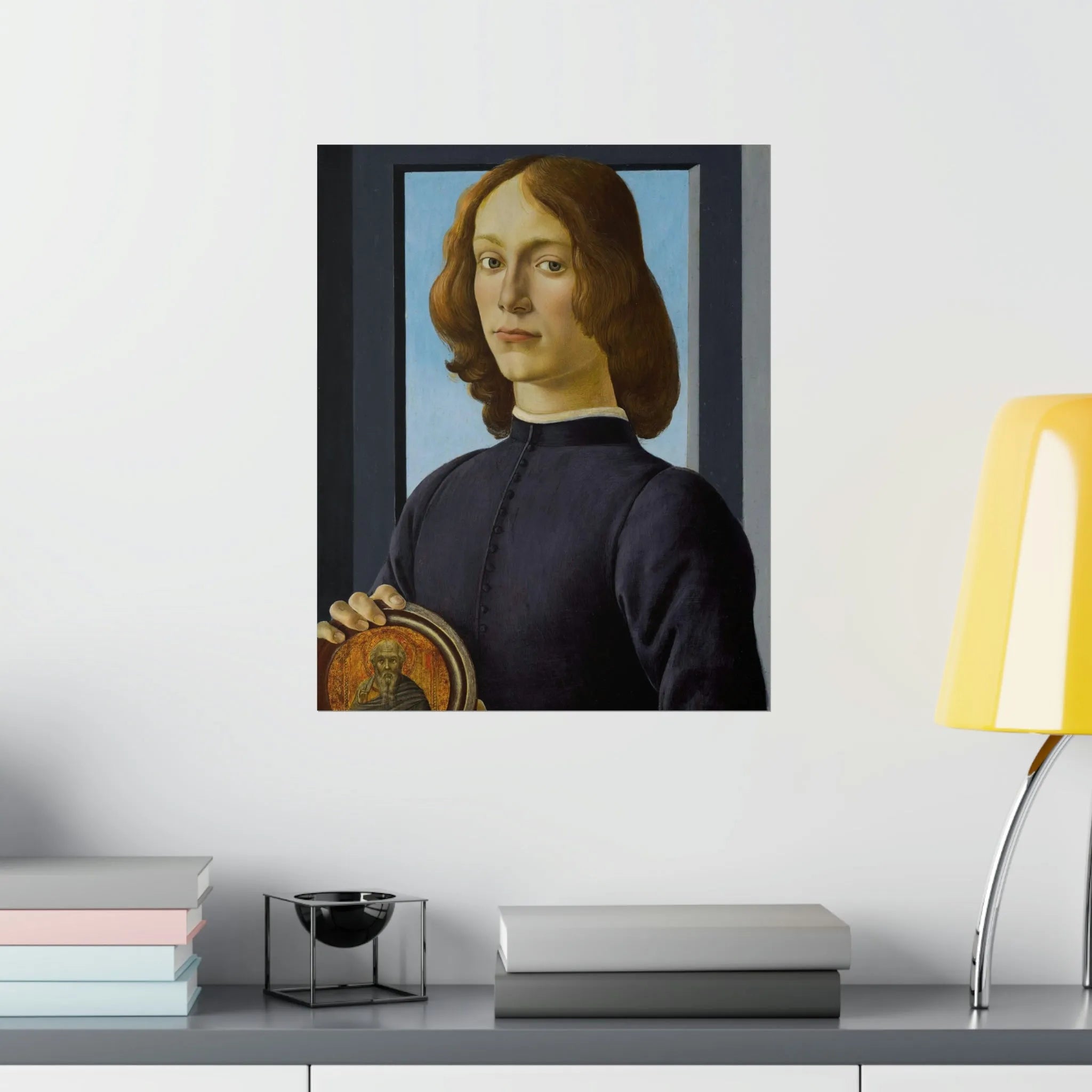 Portrait of a Young Man by Sandro Botticelli Premium Posters