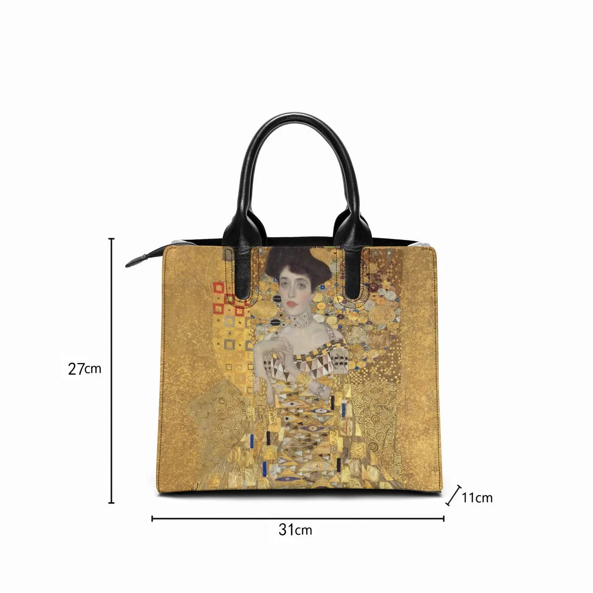 Portrait of Adele Bloch-Bauer I Gustav Klimt Leather Handbag