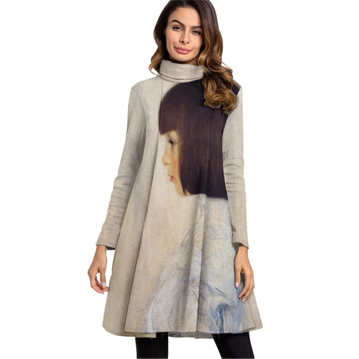 Portrait of Helene Klimt by Gustav Klimt Art Dress Long Sleeve