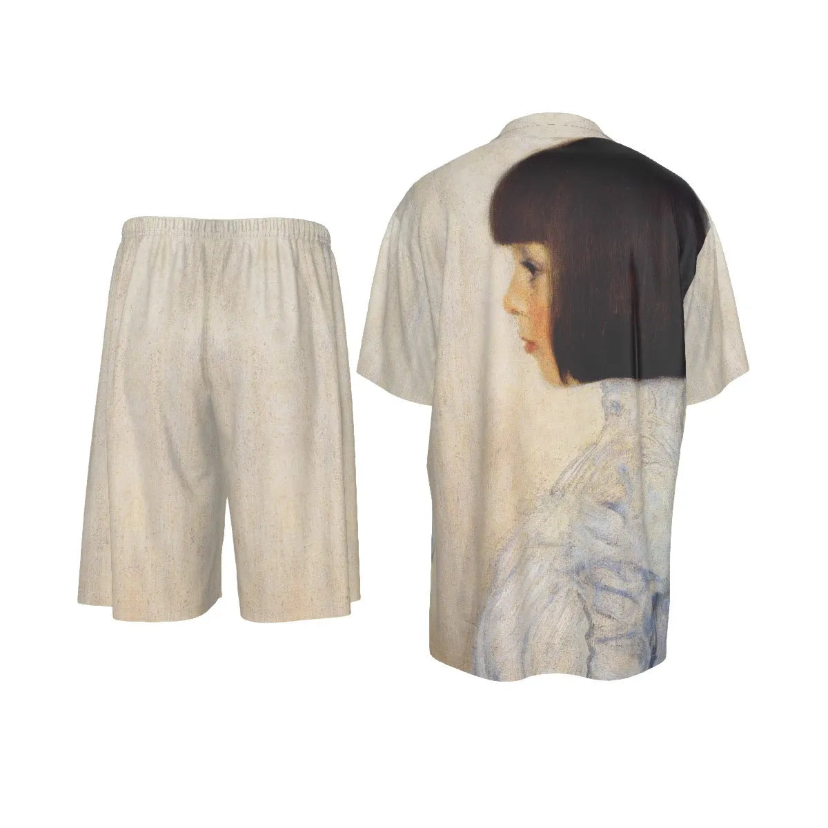 Portrait of Helene Klimt by Gustav Klimt Art Silk Shirt Suit Set